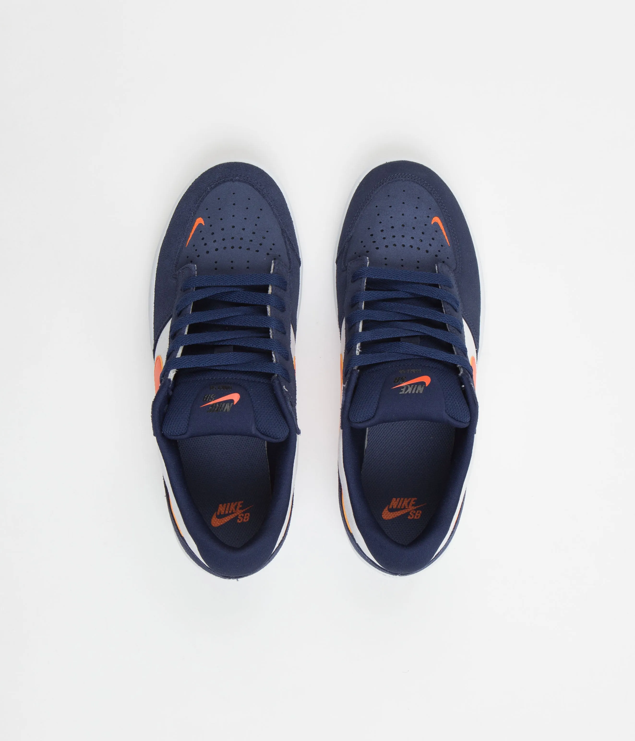 Nike SB Force 58 Shoes - Midnight Navy / Safety Orange - White