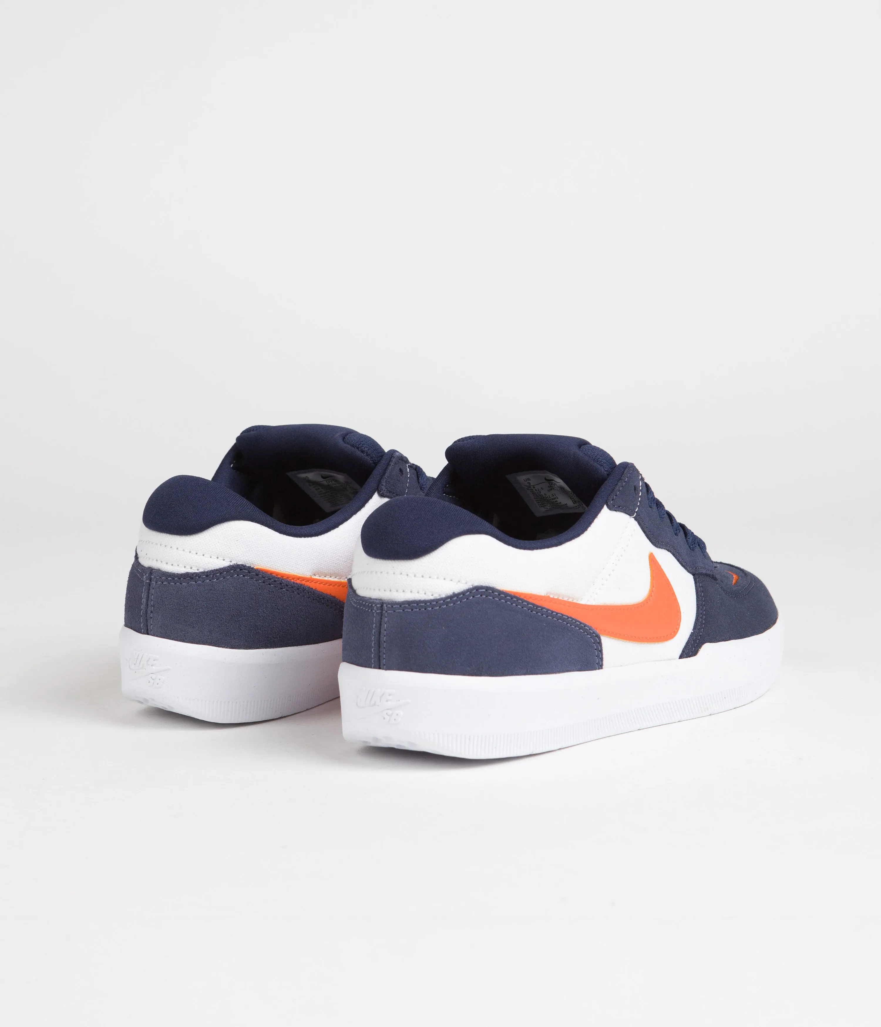 Nike SB Force 58 Shoes - Midnight Navy / Safety Orange - White