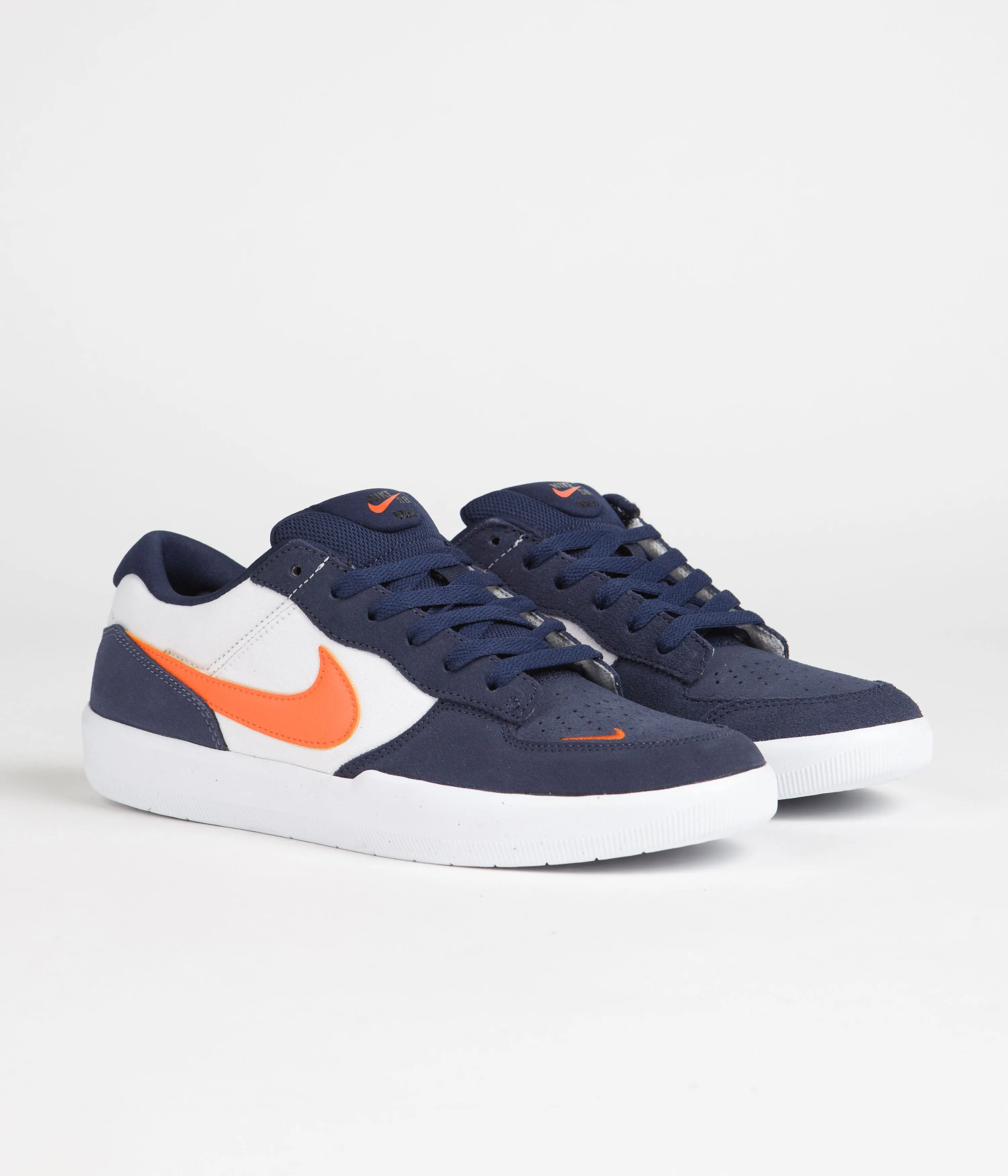 Nike SB Force 58 Shoes - Midnight Navy / Safety Orange - White