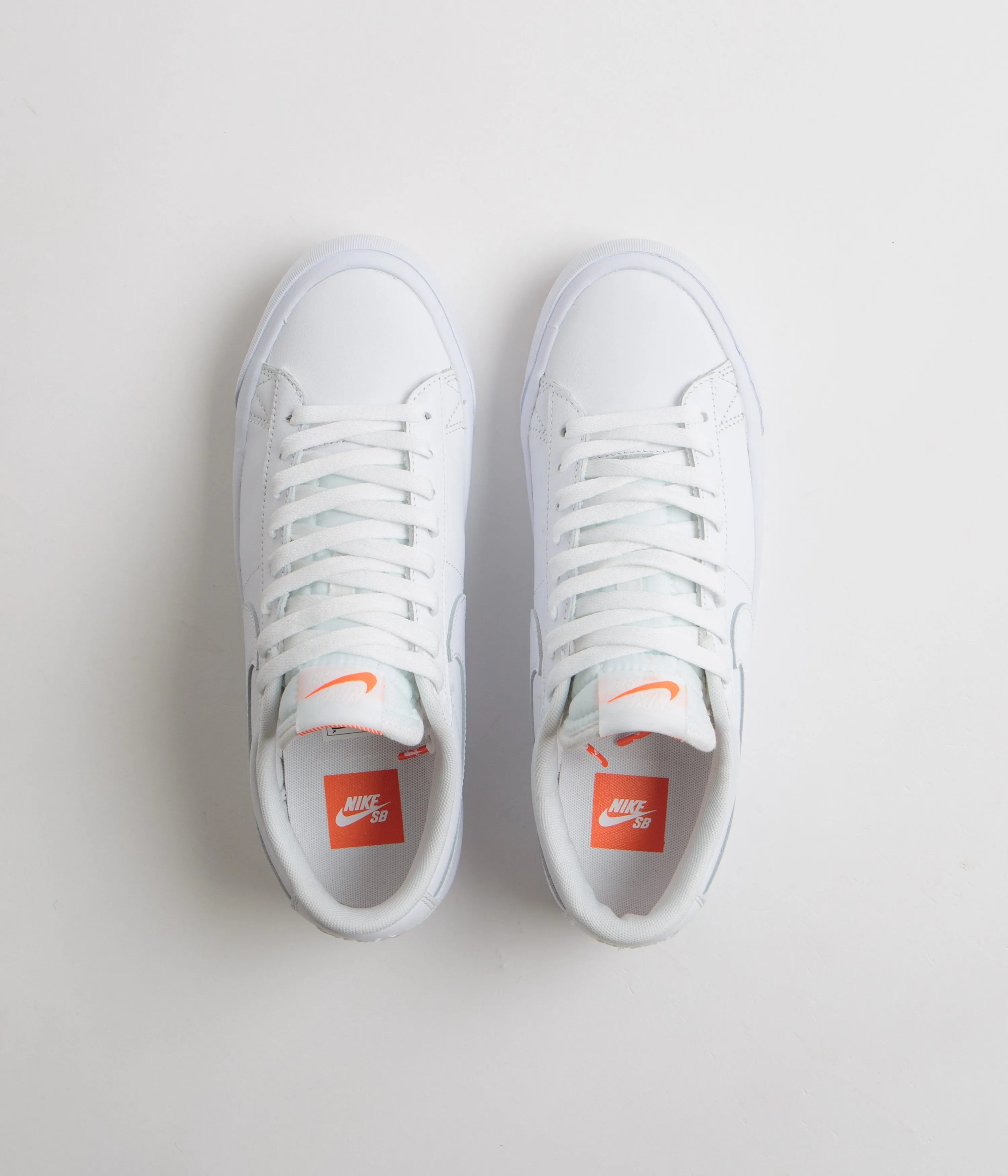 Nike SB Orange Label Blazer Low Pro GT Shoes - White / White - White - White