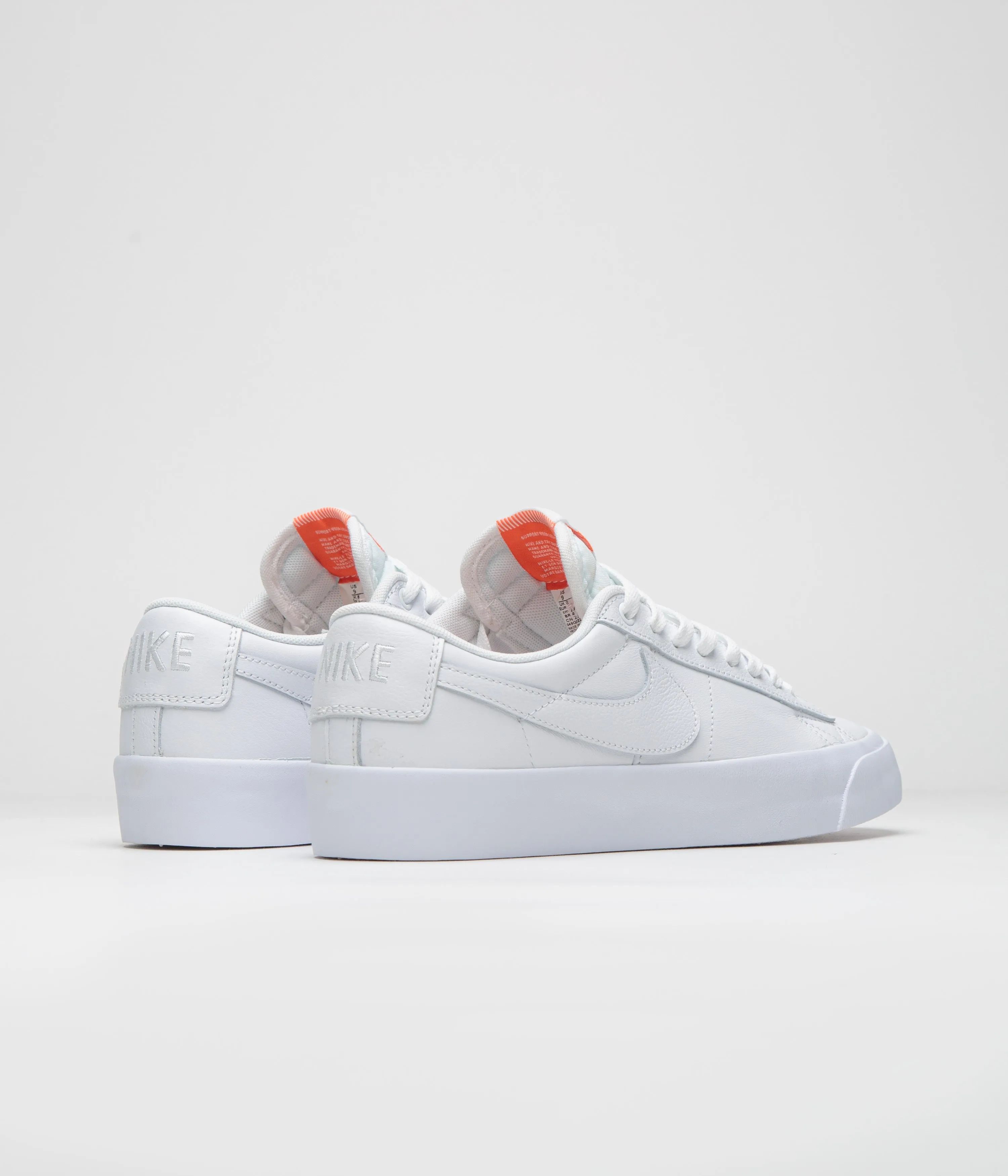 Nike SB Orange Label Blazer Low Pro GT Shoes - White / White - White - White