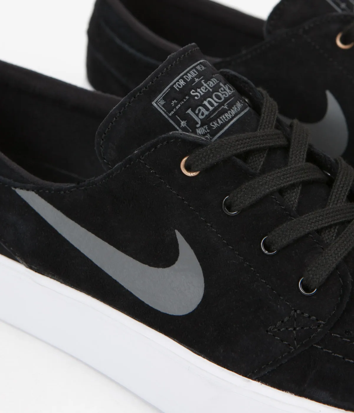 Nike SB Stefan Janoski HT Shoes - Black / Dark Grey - Metallic Gold - White