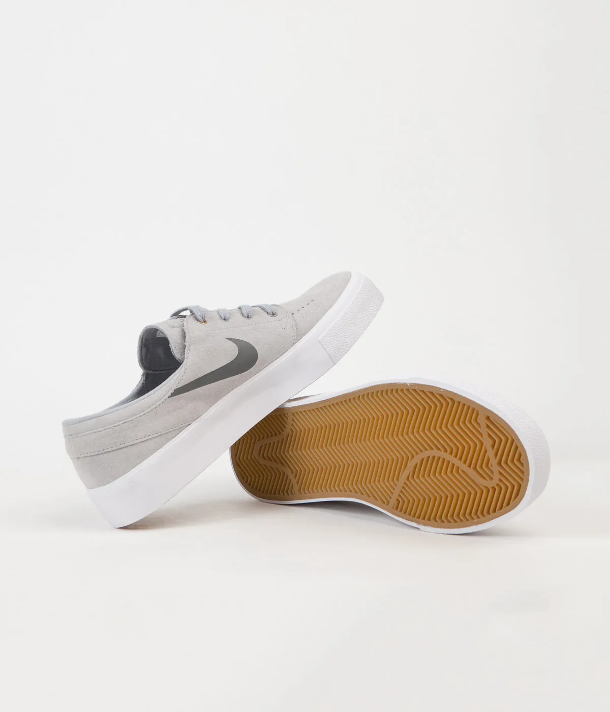 Nike SB Stefan Janoski HT Shoes - Wolf Grey / Dark Grey - Metallic Gold - White