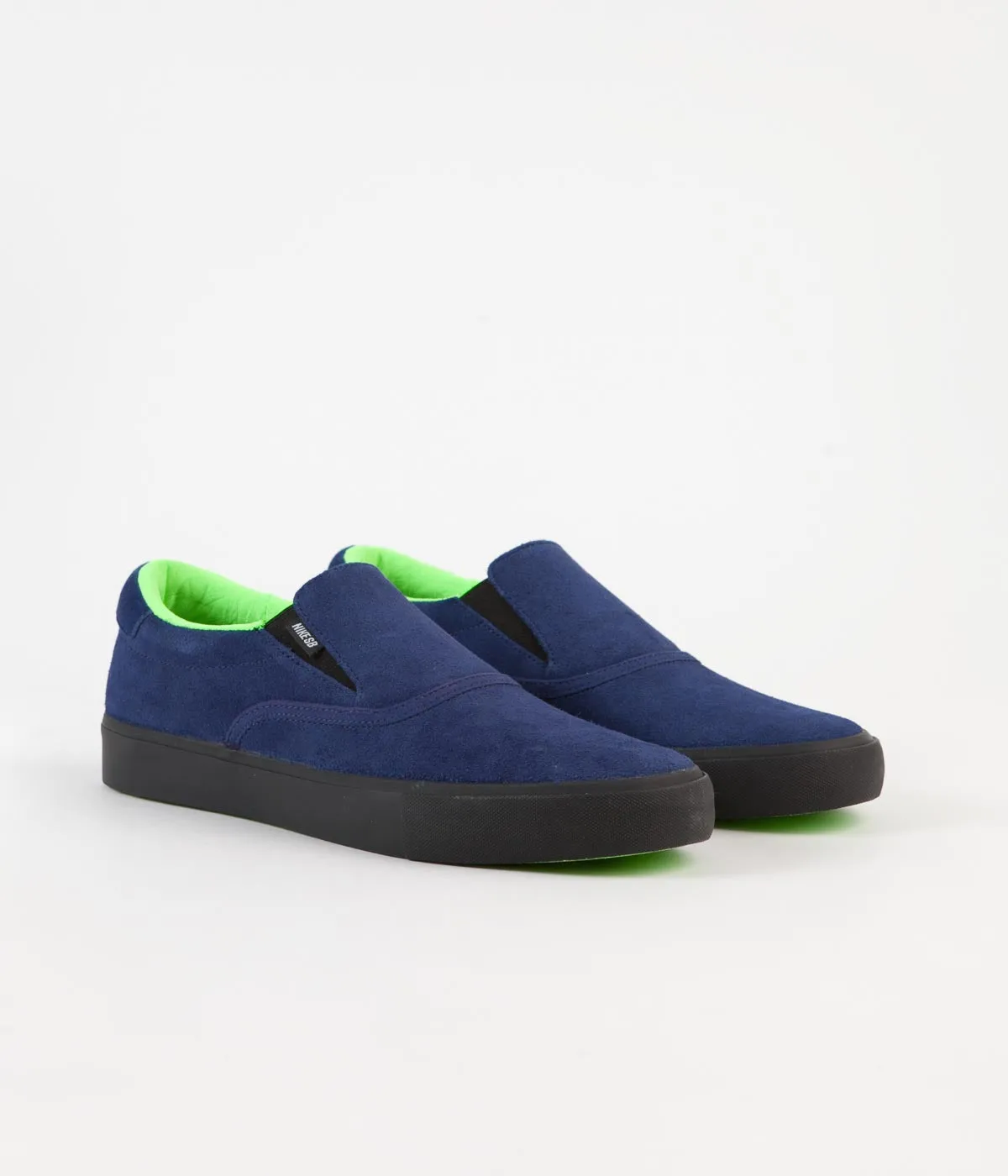 Nike SB x Leo Baker Verona Slip On Shoes - Blue Void / Black - Blue Void - Electric Green