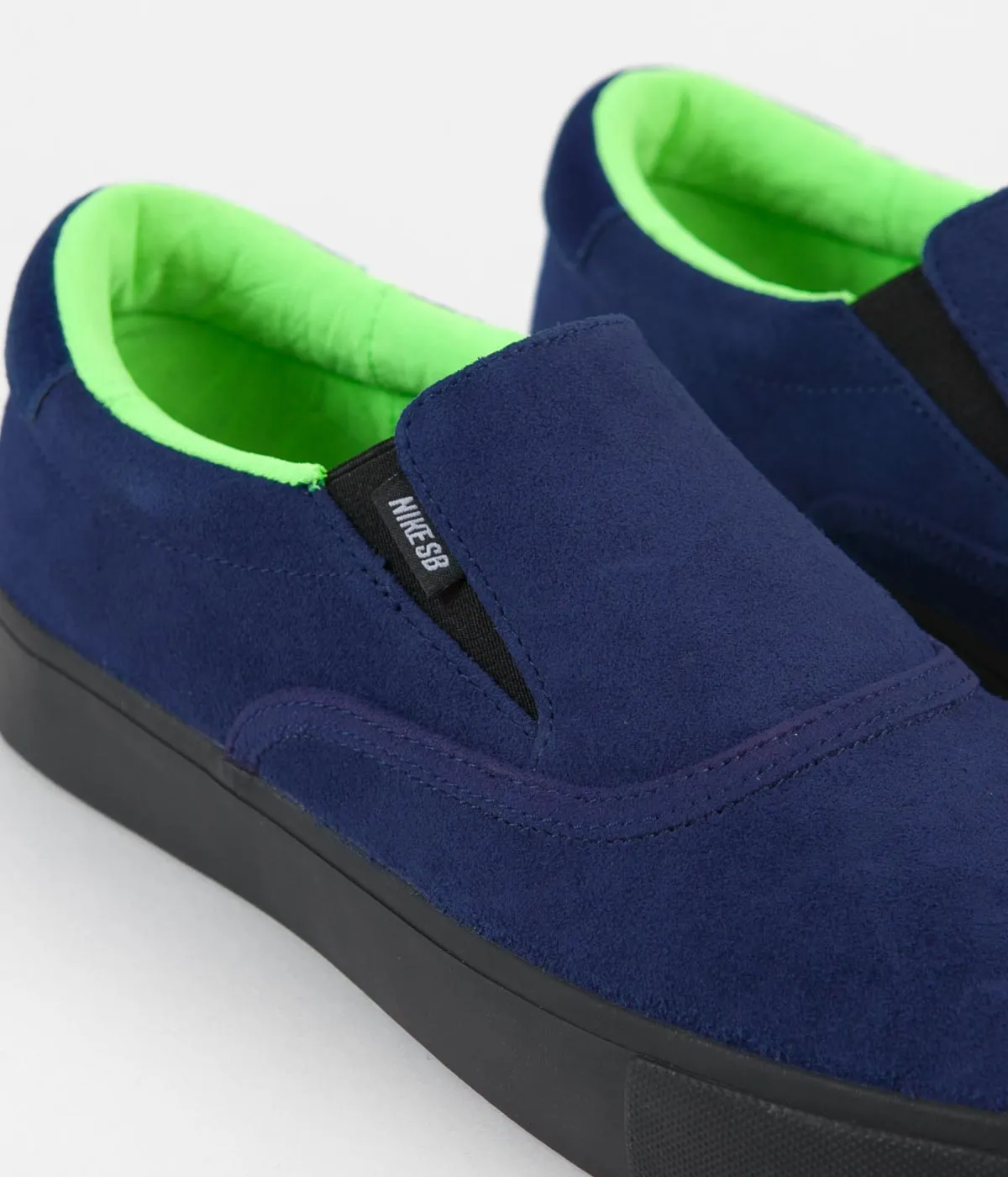 Nike SB x Leo Baker Verona Slip On Shoes - Blue Void / Black - Blue Void - Electric Green