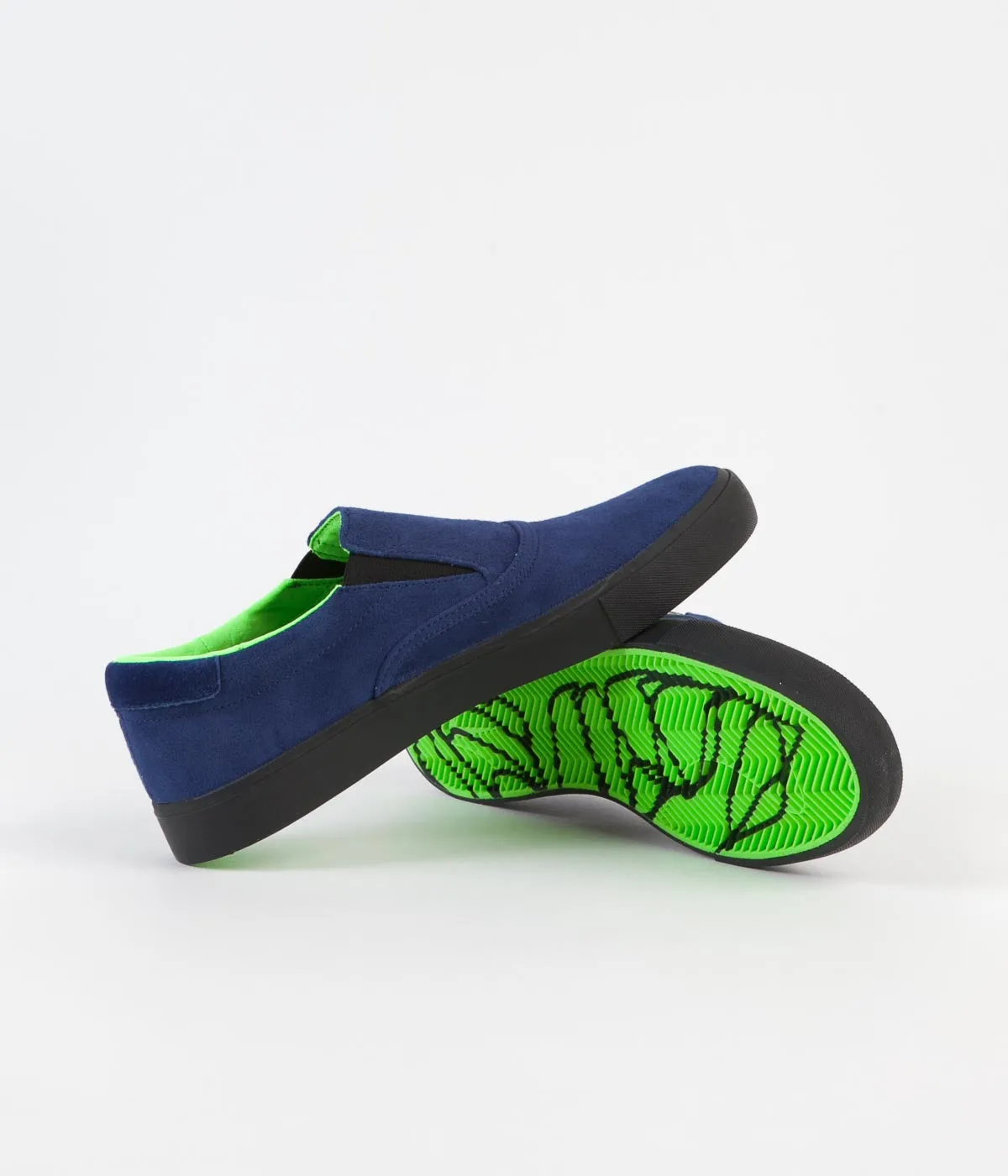 Nike SB x Leo Baker Verona Slip On Shoes - Blue Void / Black - Blue Void - Electric Green