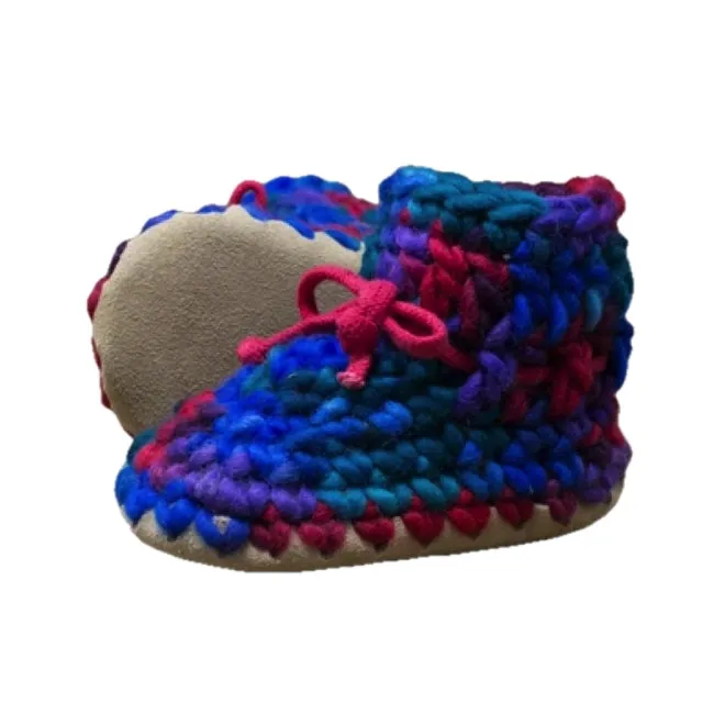 Padraig Cottage Newborn & Baby Slippers - Red Multi