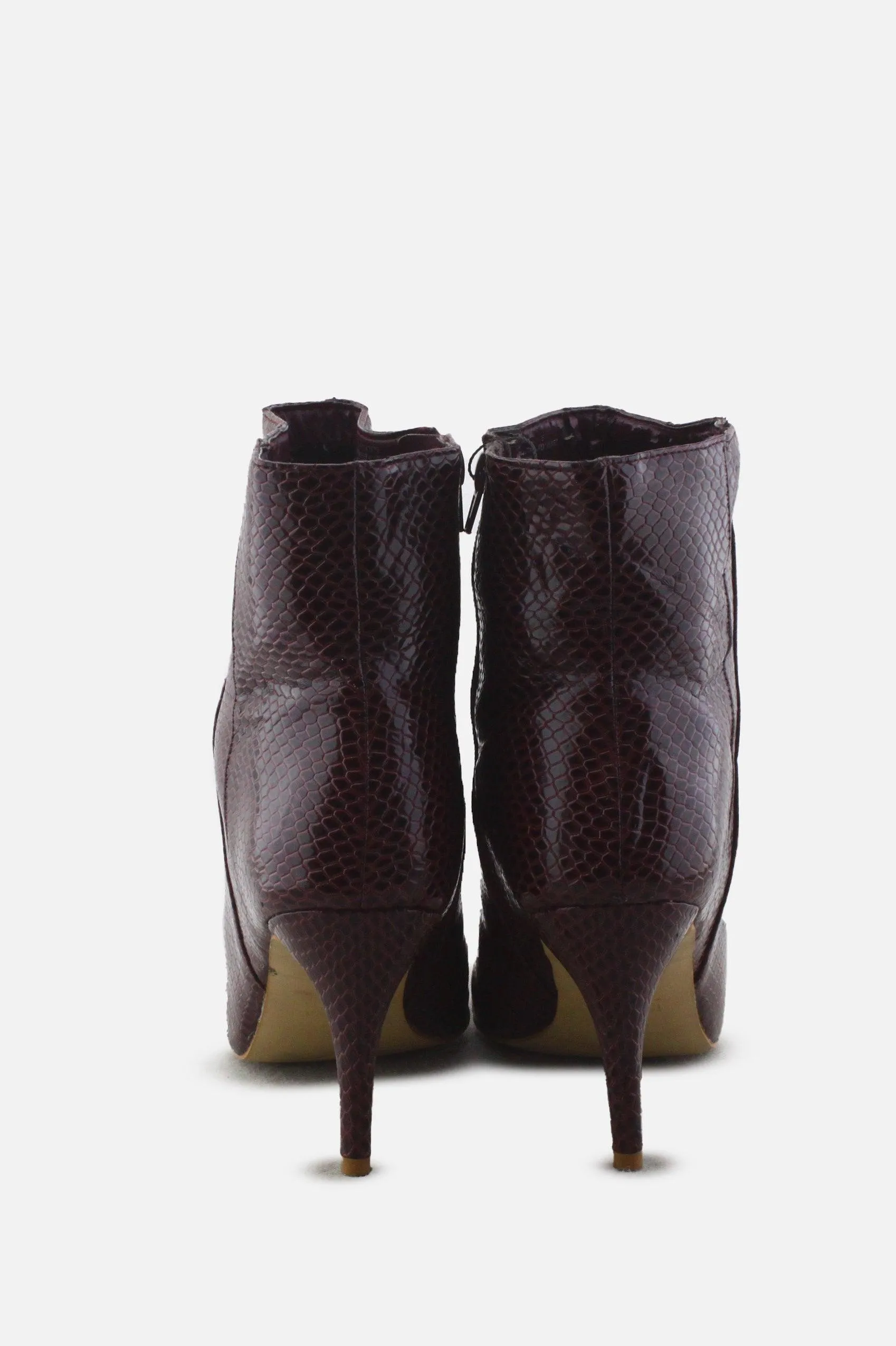 Papaya Zipper Stilettos Ankle Boots |100% Authentic Leather