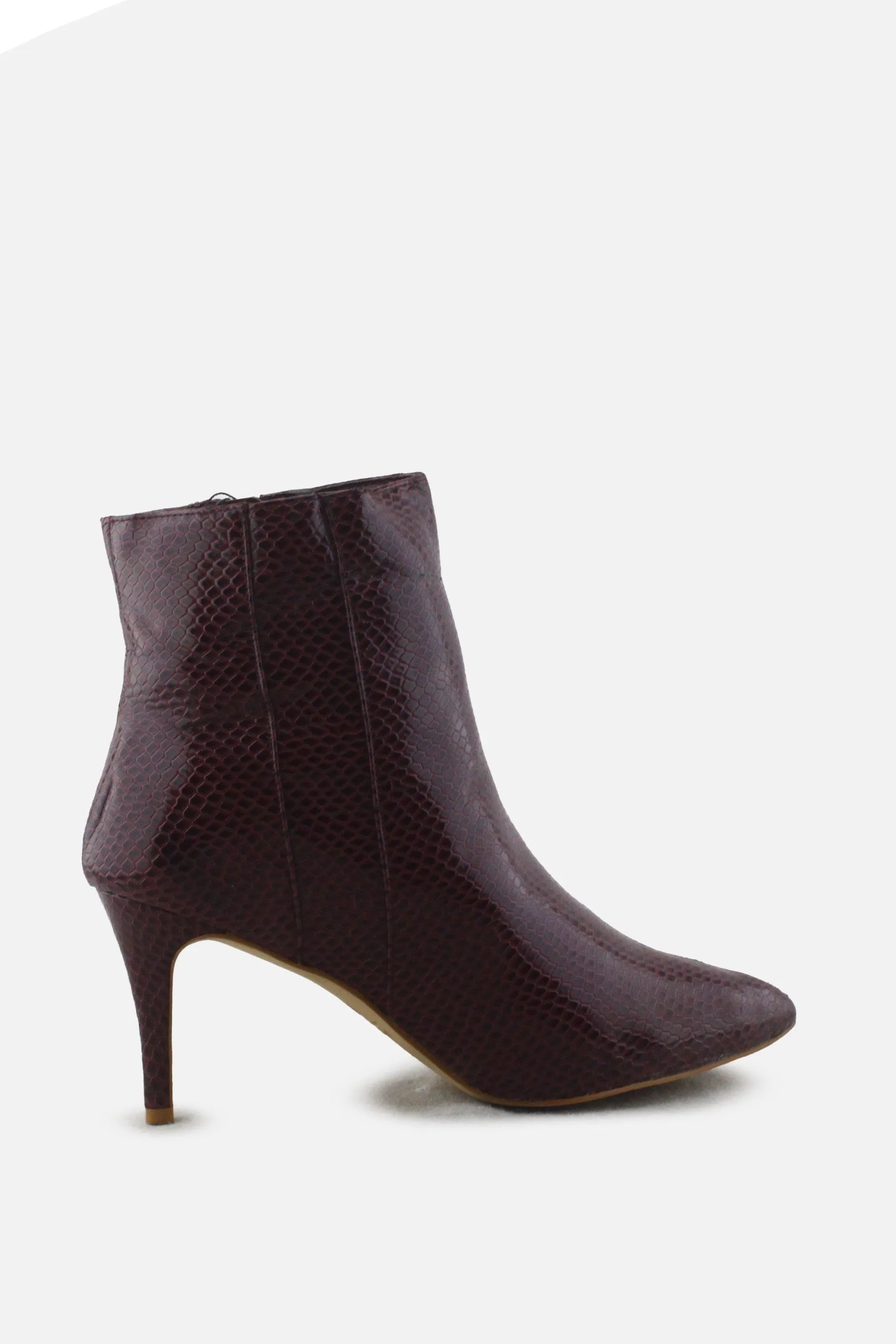 Papaya Zipper Stilettos Ankle Boots |100% Authentic Leather