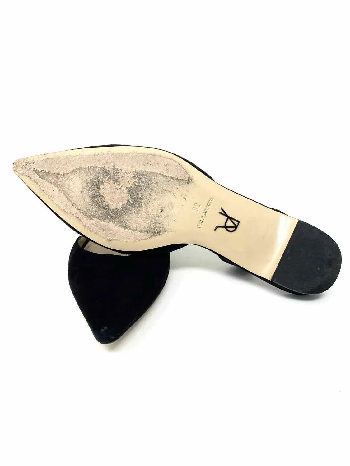 Paul Andrew Women's Black Pointed Suede Size 38/8 Flats