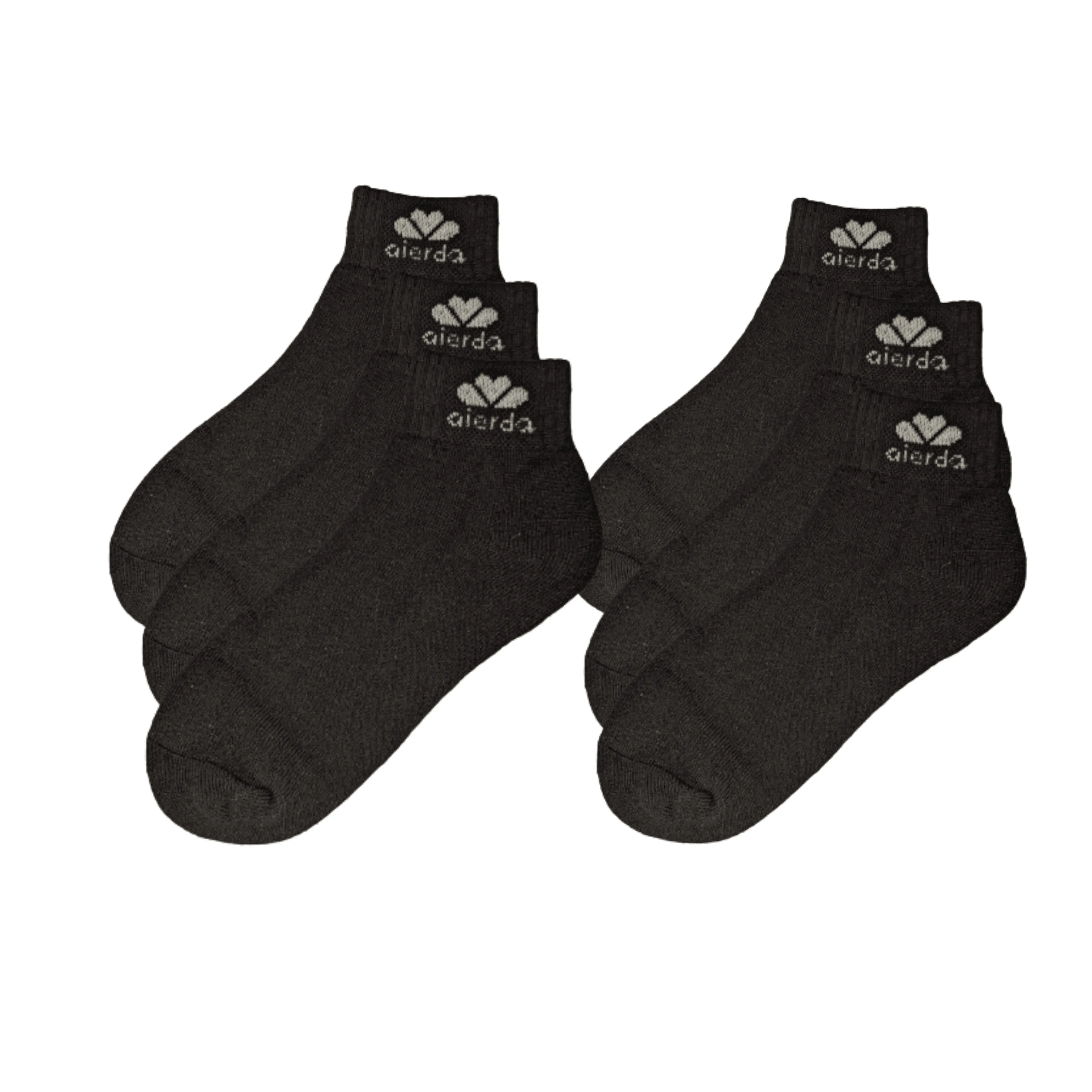 PBG Active Men's Pure Athlete Socks, Ankle Boot Length, Cotton-Rich, Black/White (6 Pair)