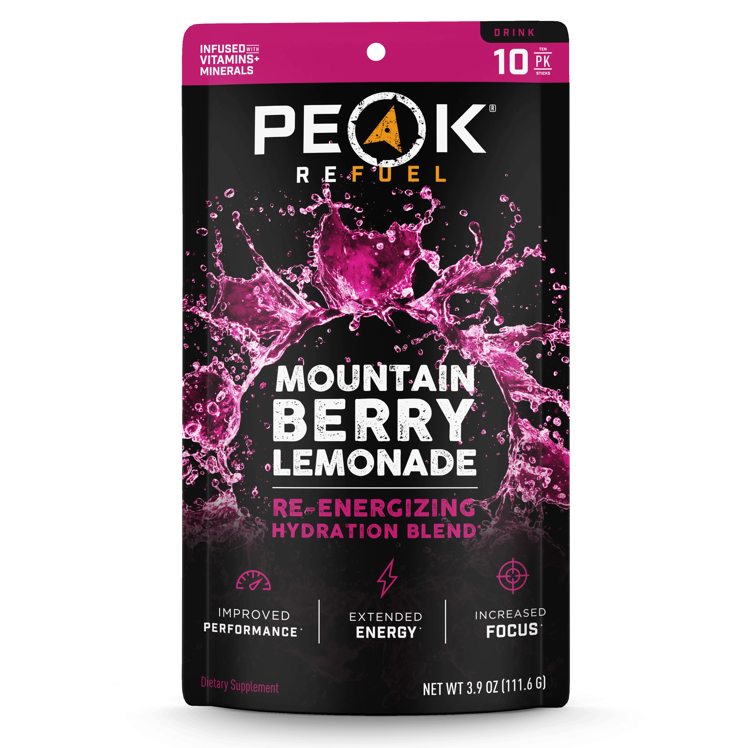 Peak Refuel - Mountain Berry Lemonade Re-Energizing Hydration Sticks - 5 Stick Pack