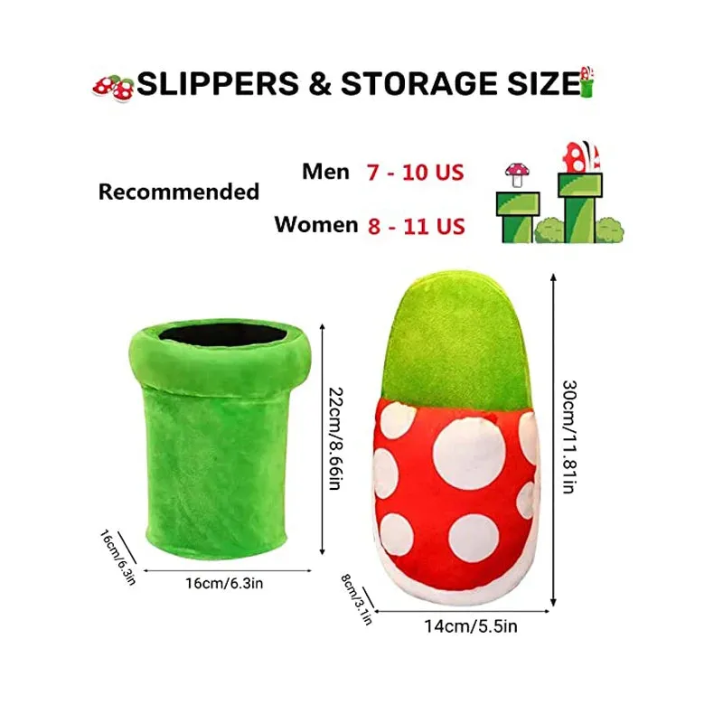 Piranha Plant Slippers - Mushroom Slippers