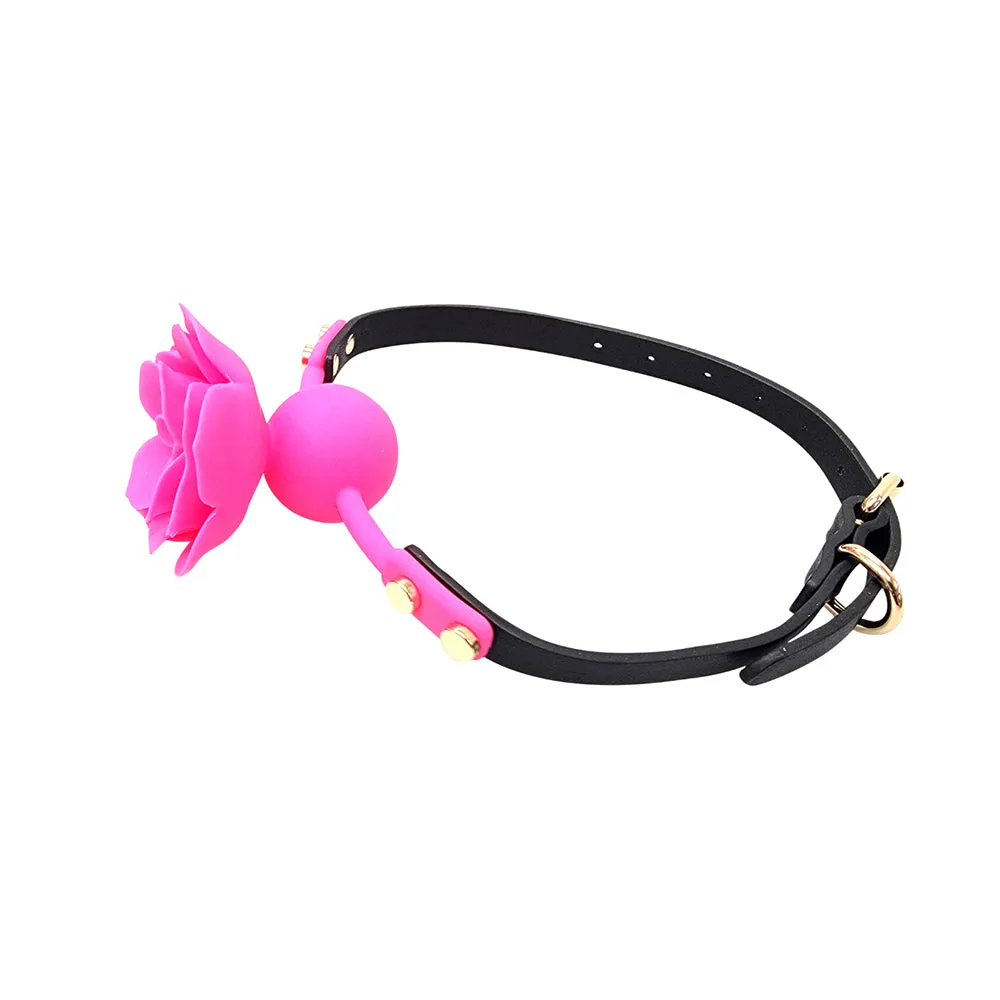 Ple'sur Flower Ball Gag Breathable Silicone Pink