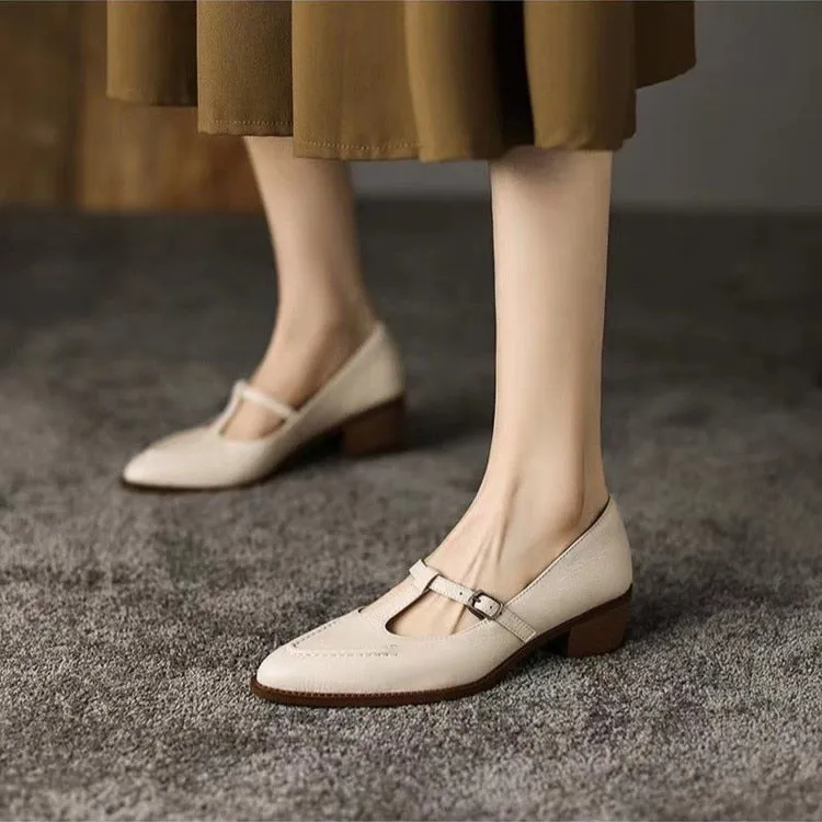 Purpdrank - 2023 Design Women Flats Pointed Toe Buckle Straps Elegant Female Shoes Soft Comfortable Solid