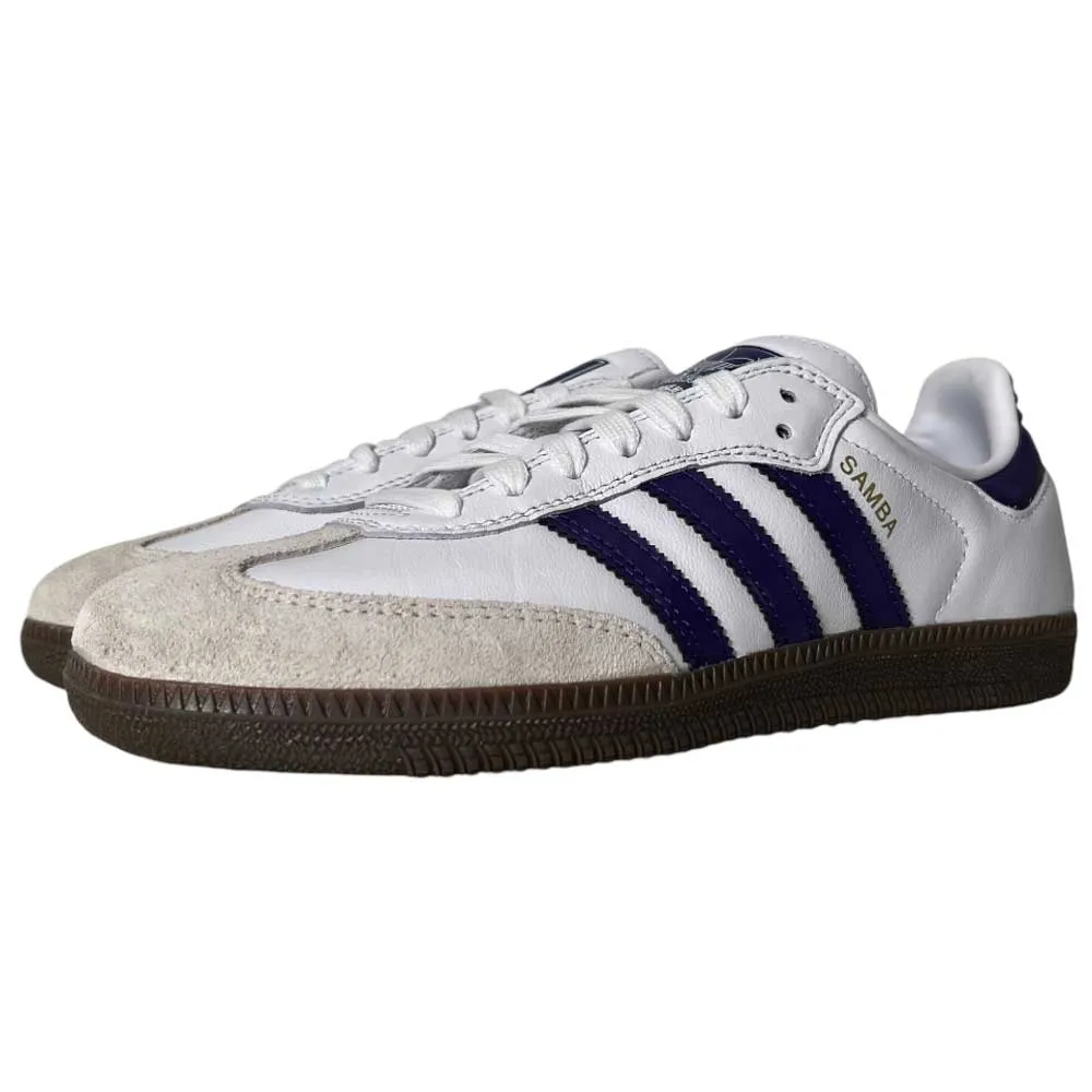 Purple White Samba ADV Adidas Skateboarding Leather Suede Shoes