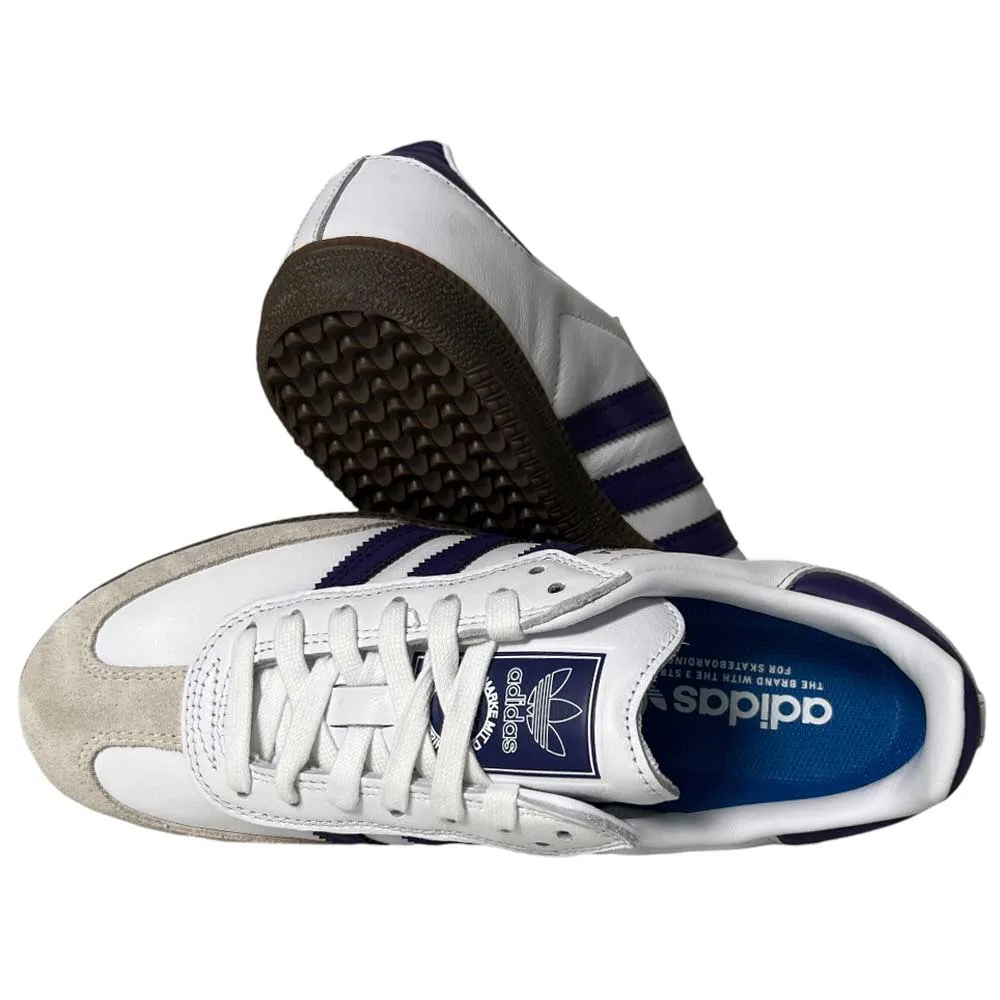 Purple White Samba ADV Adidas Skateboarding Leather Suede Shoes