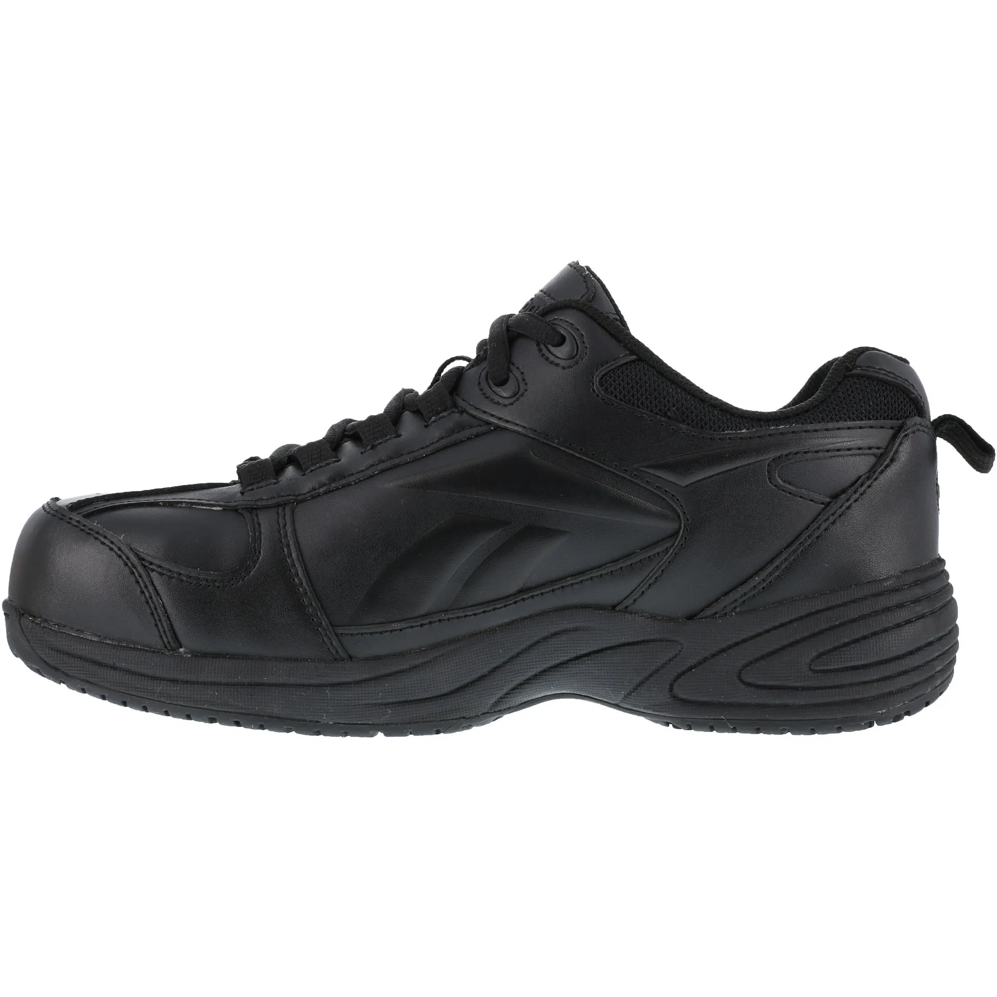 Reebok Mens Black Leather Street Sport Jogger Oxford Jorie Comp Toe