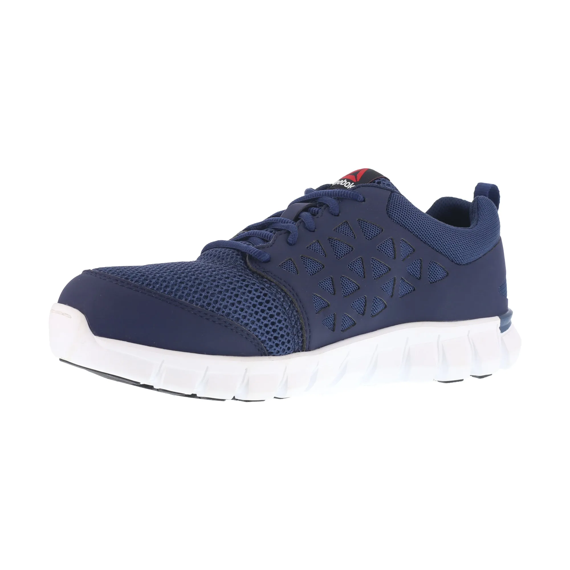 Reebok Mens Navy Mesh Work Shoes Alloy Toe Oxfords