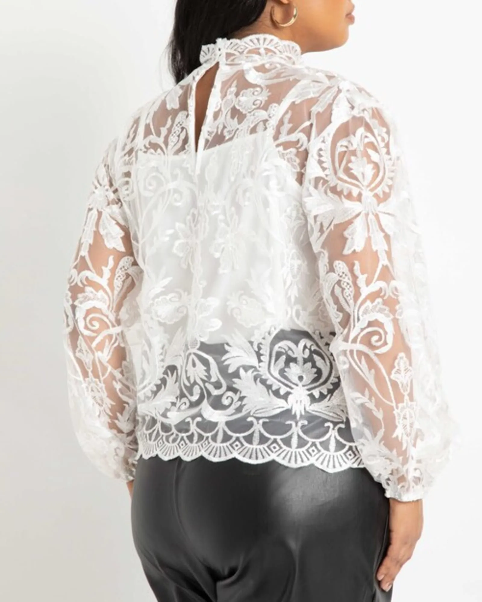 Retta After Five Lace Top | WHITE