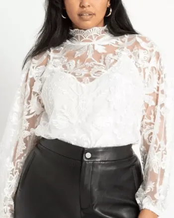 Retta After Five Lace Top | WHITE