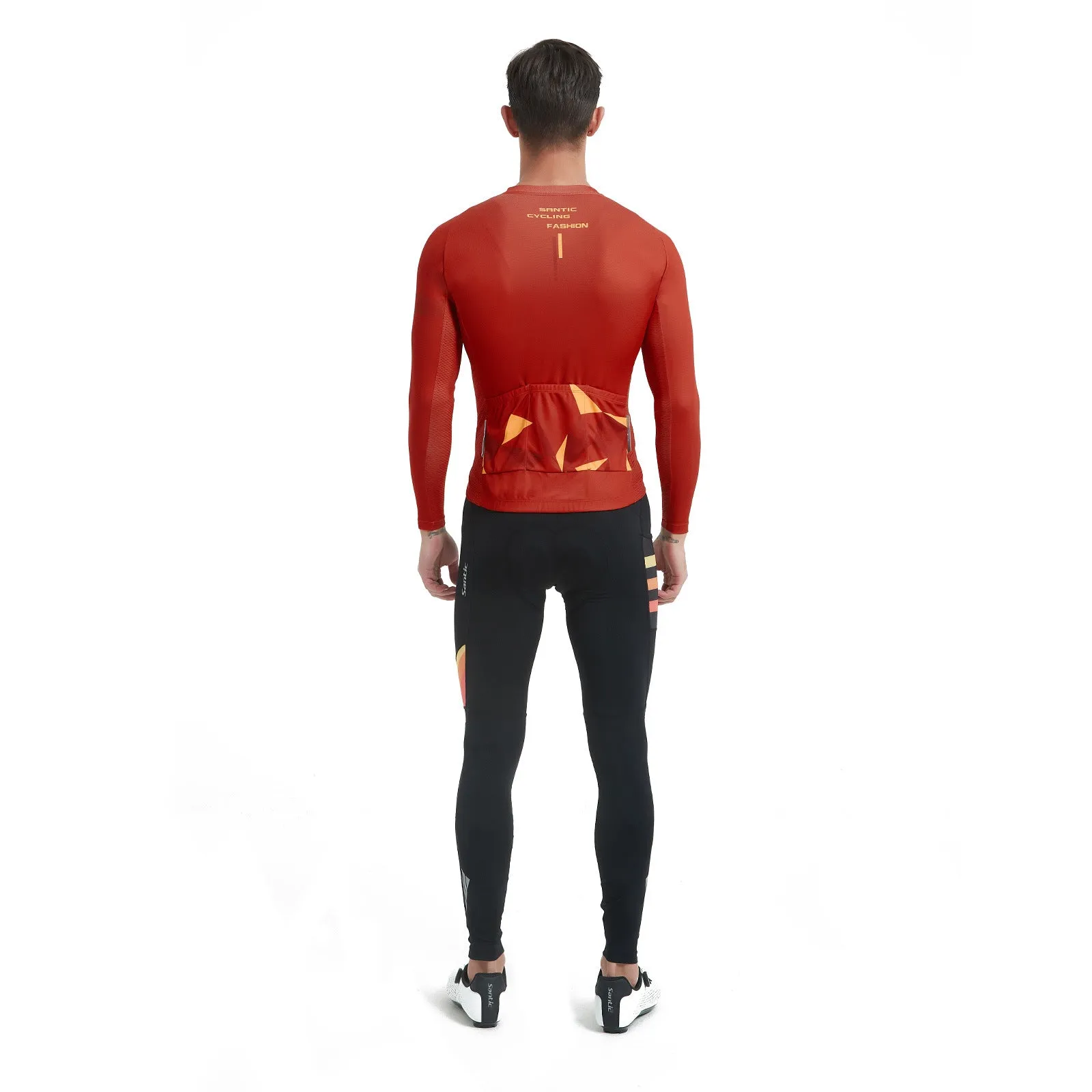 Santic Ares Men’s Cycling Jersey Bike Jersey Long Sleeve Red