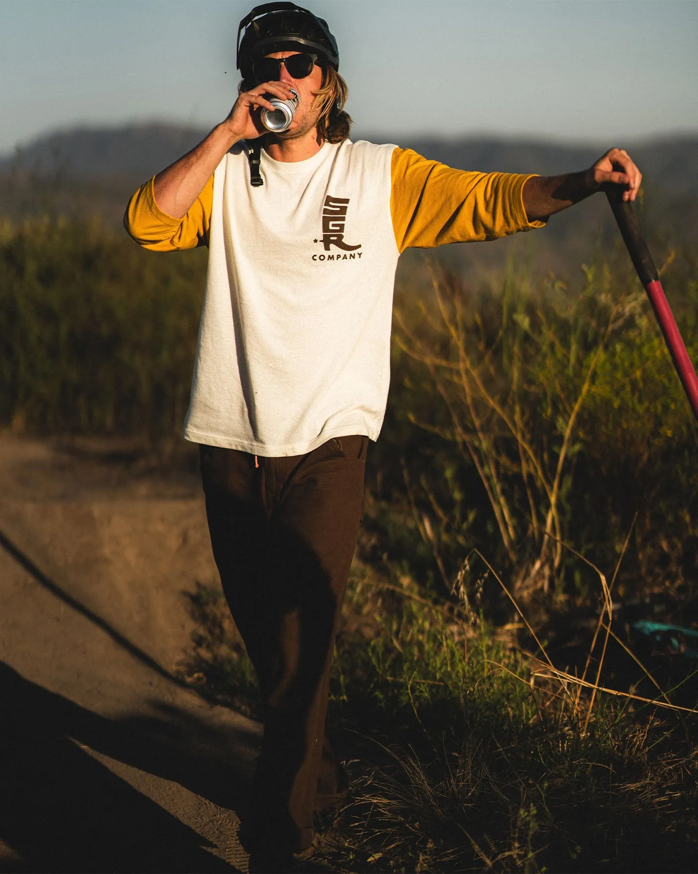 Seager Trailhead 3/4 Sleeve - Old Gold/Vintage White