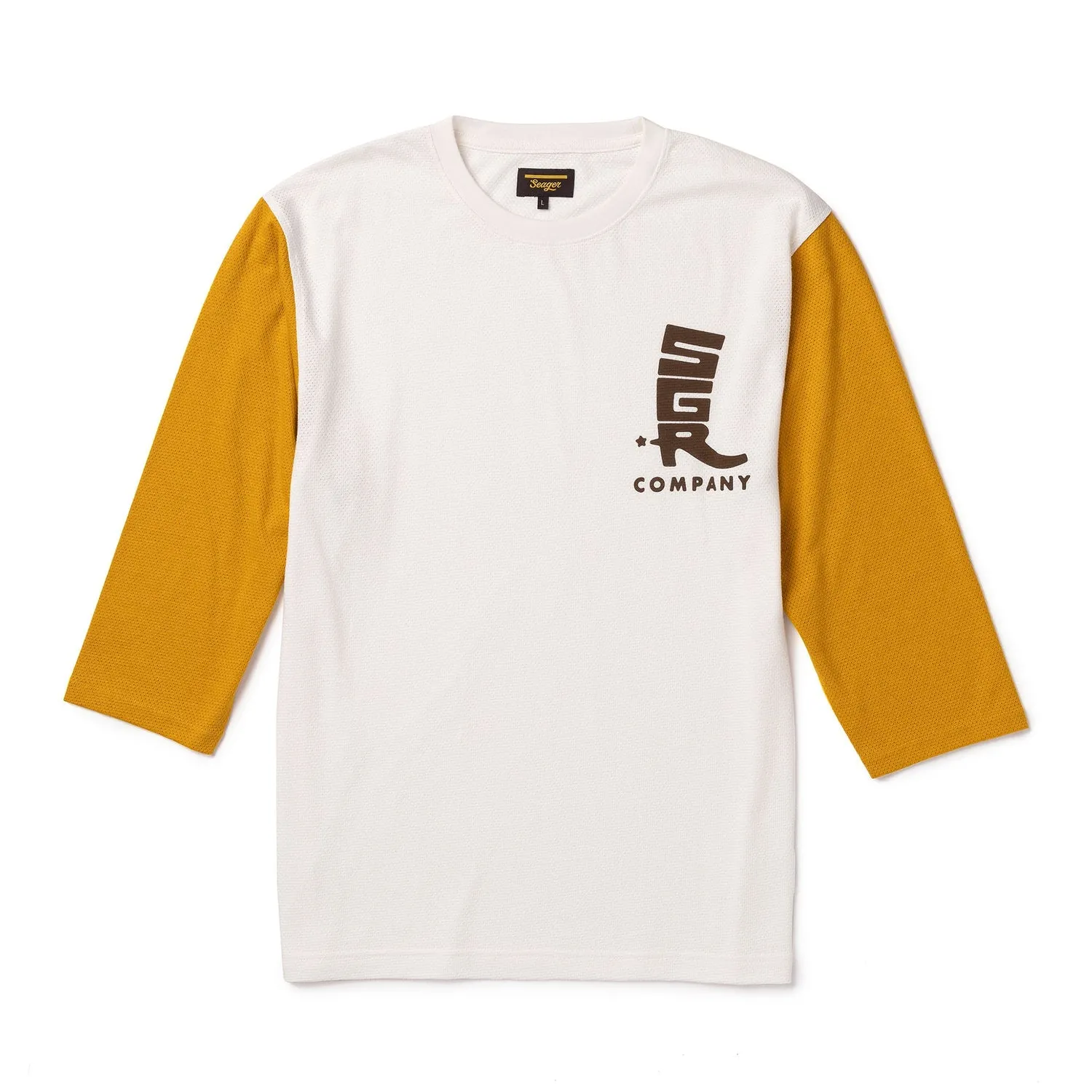 Seager Trailhead 3/4 Sleeve - Old Gold/Vintage White