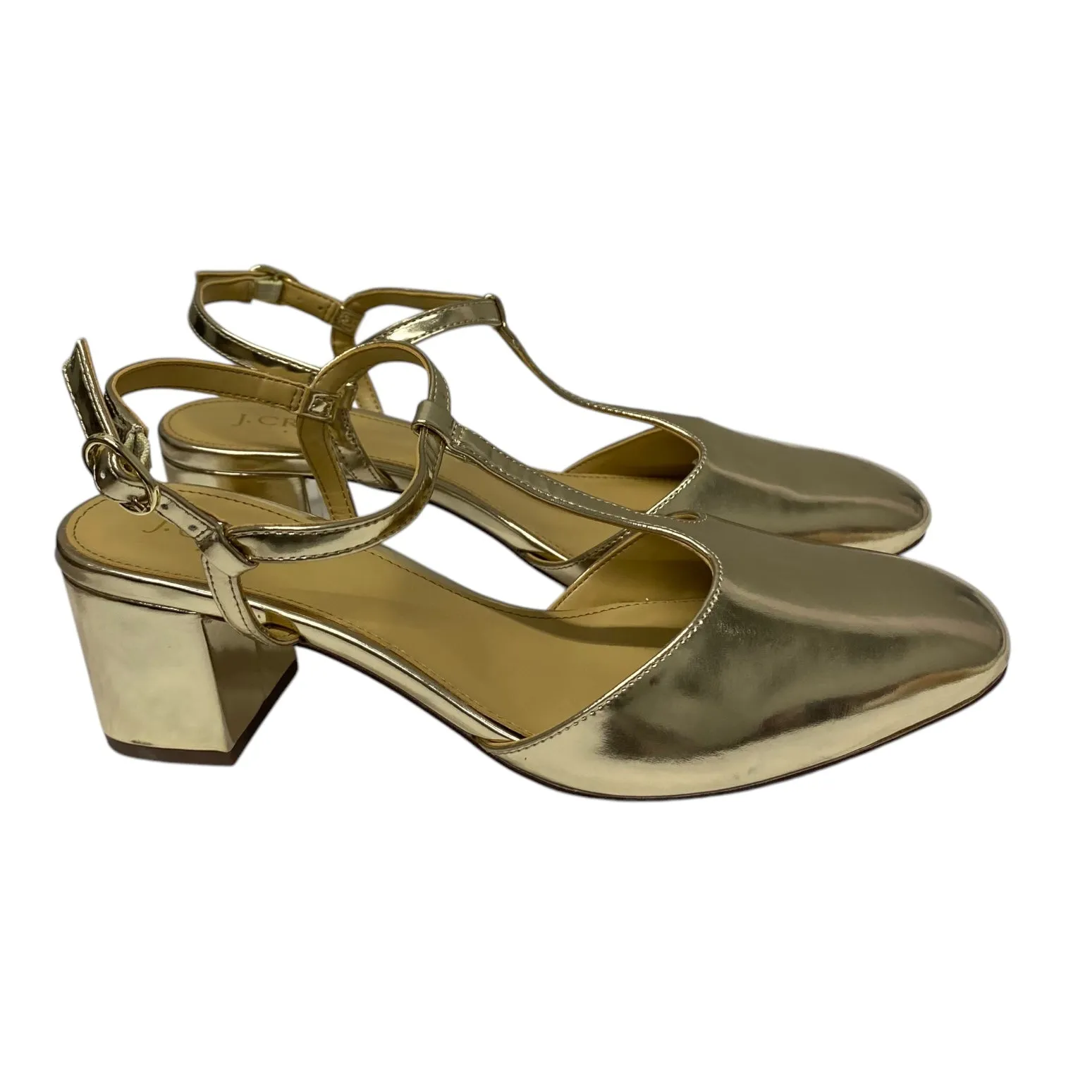 Shoes Heels Block By J. Crew In Gold, Size:8