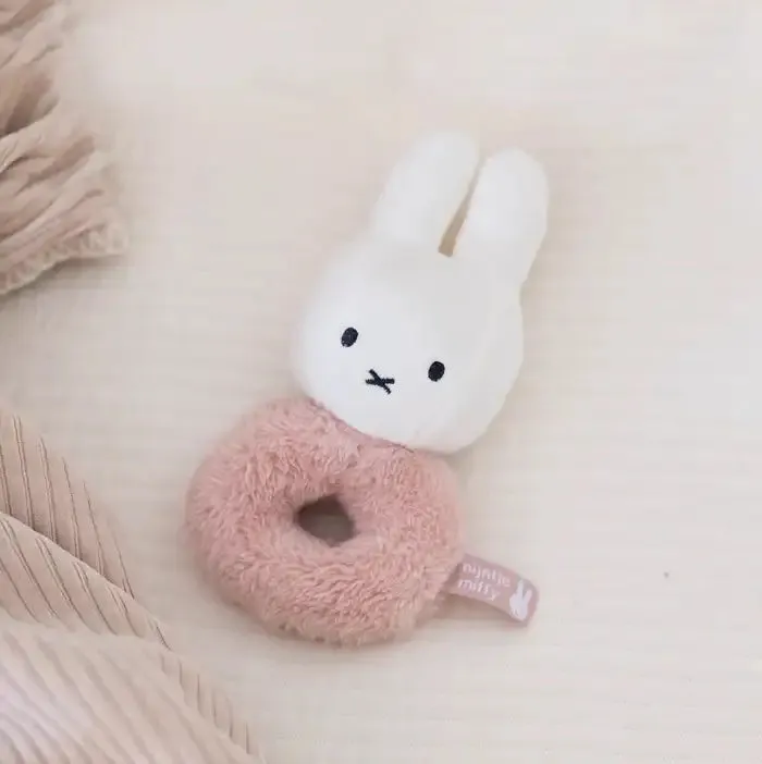 Soft & Sensory Miffy Bunny Baby Ring Rattle - Pink