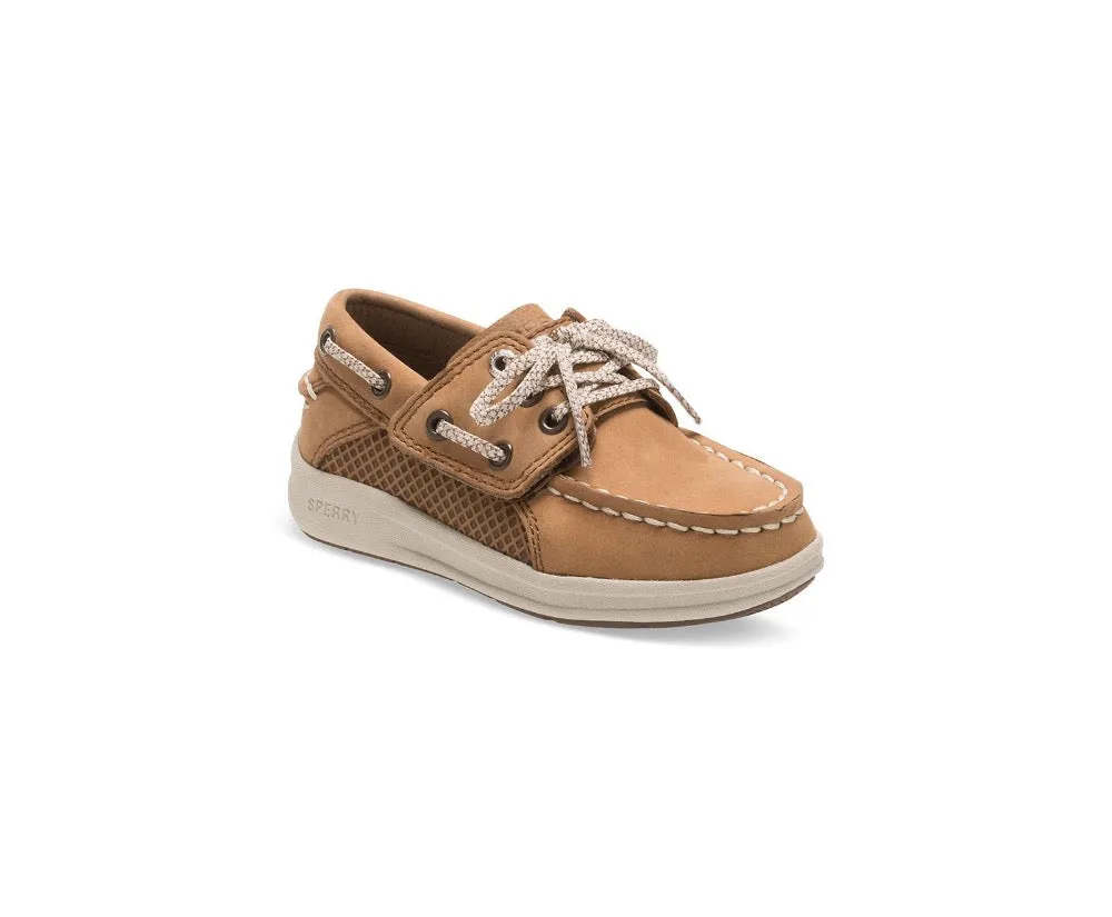 Sperry Toddler and Little Boys Gamefish Jr Boat Shoes Dark Tan Leather