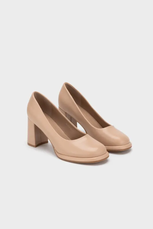 SQUARE TOE PLATFORM HEEL PUMP