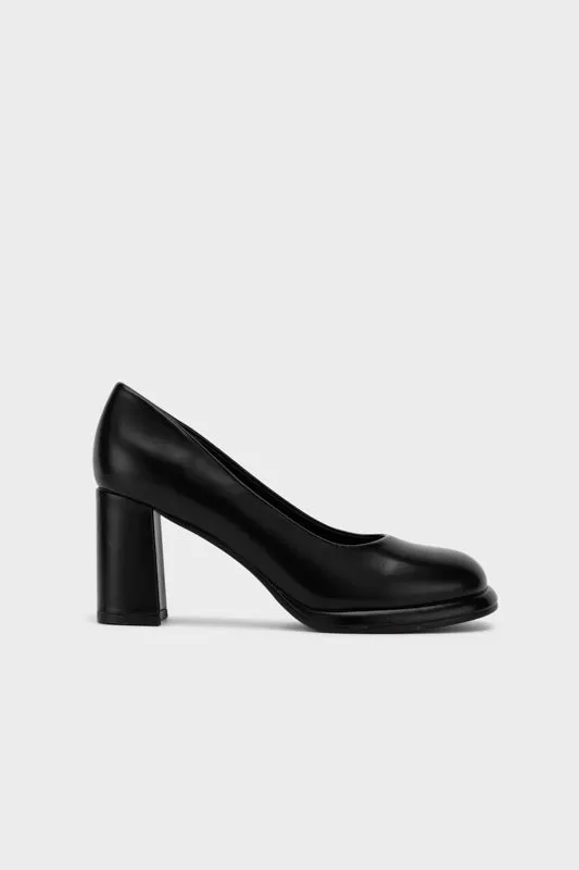 SQUARE TOE PLATFORM HEEL PUMP