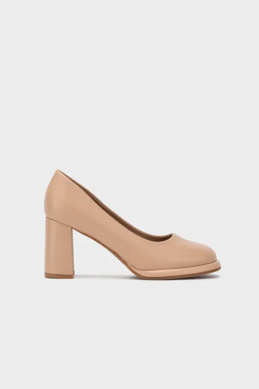 SQUARE TOE PLATFORM HEEL PUMP