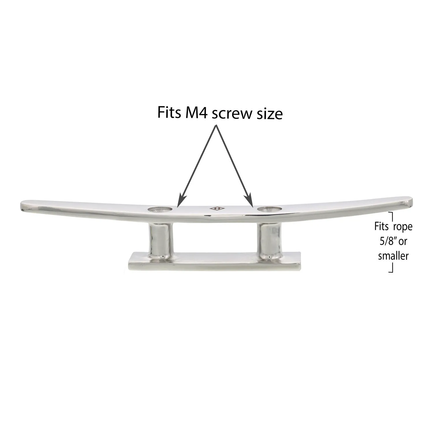 Stainless Low Profile Flat Top Deck Cleats, Slim Style