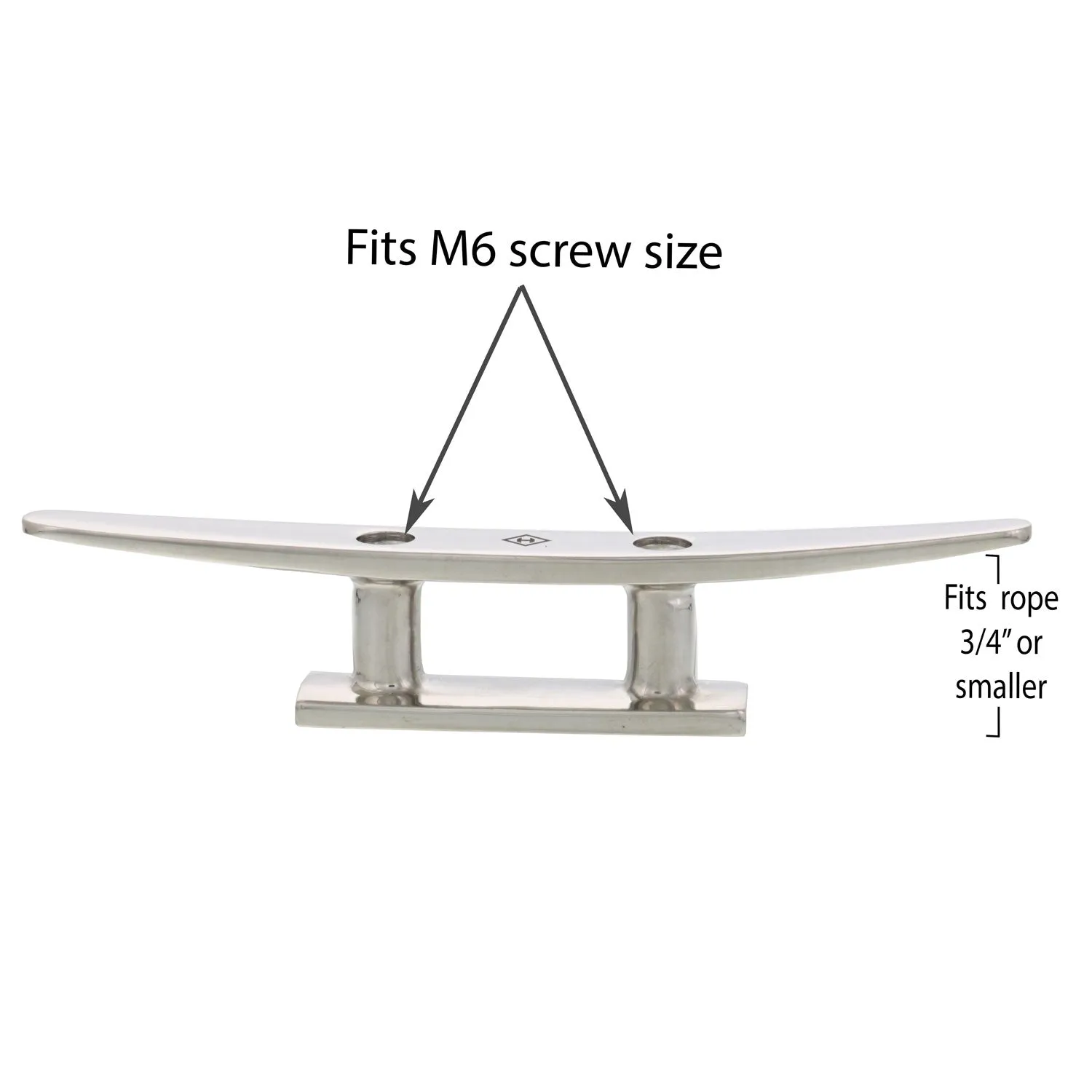 Stainless Low Profile Flat Top Deck Cleats, Slim Style