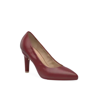 The Pump - Merlot Stretch Leather 4 Stiletto