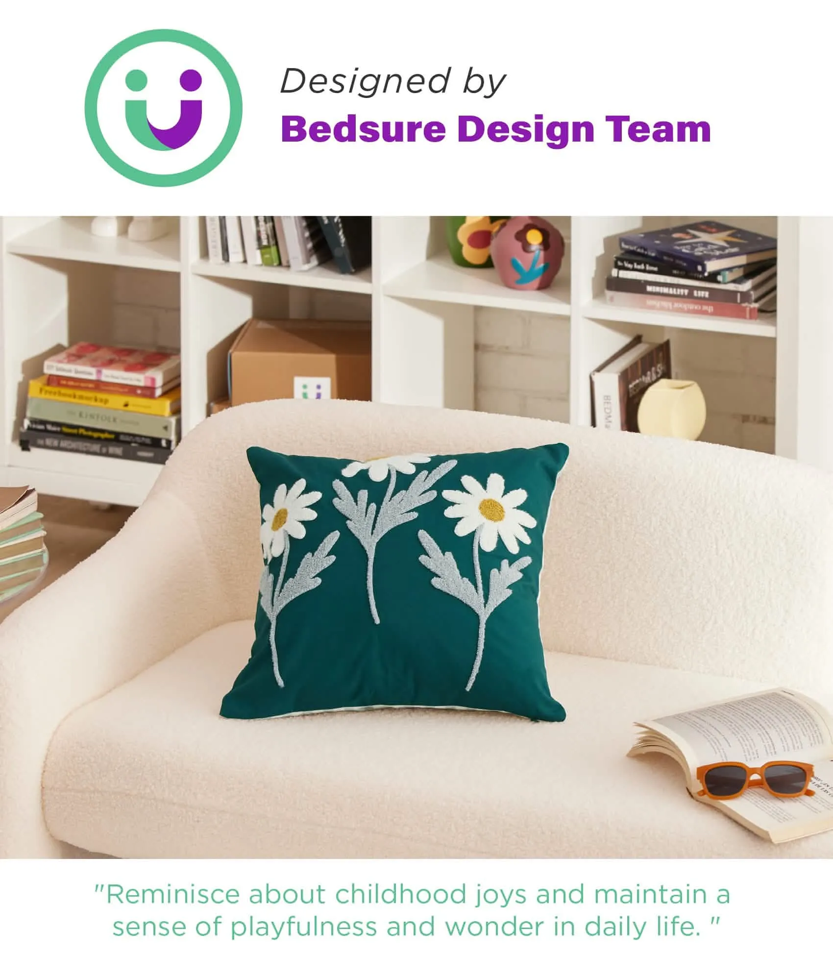 U by Bedsure 100% Cotton - Childhood Memories Throw Pillow Cover