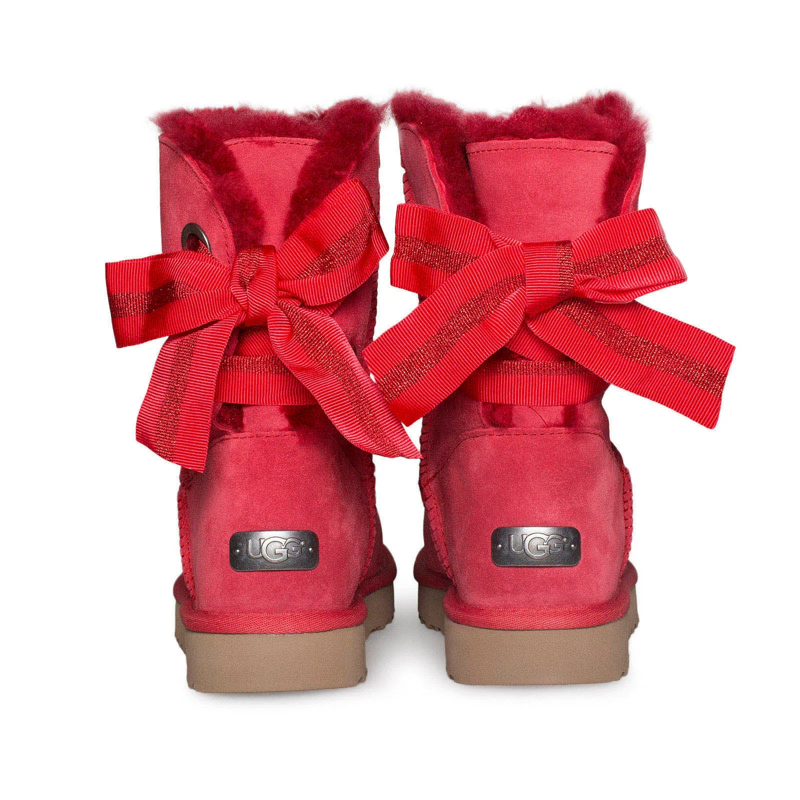 UGG Customizable Bailey Bow Short Ribbon Red Boots - Women's