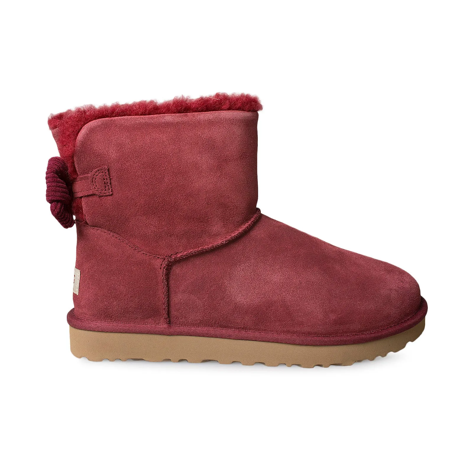 UGG Mini Bailey Corduroy Bow Kiss Red Boots - Women's