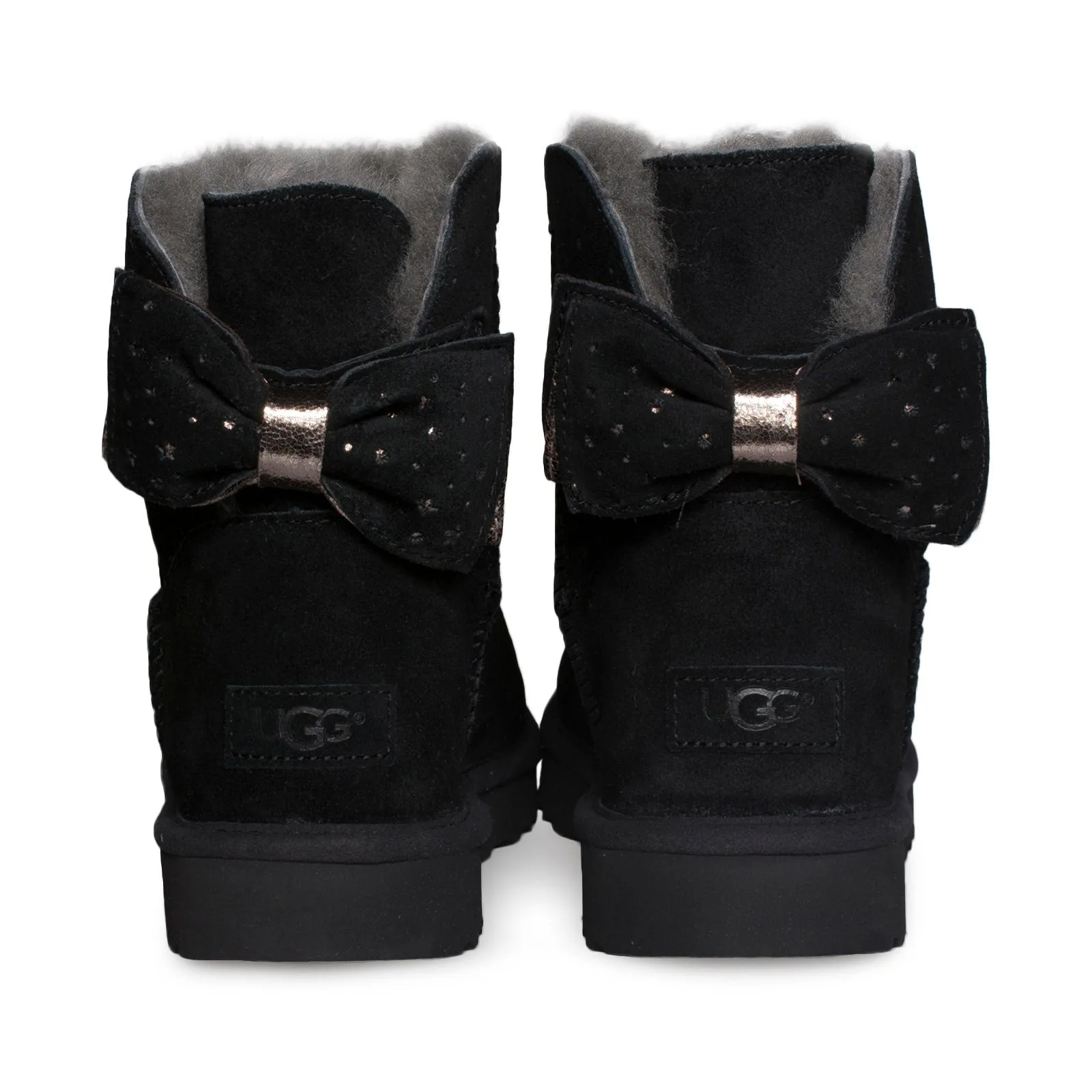 UGG Stargirl Bow Mini Black Boots - Women's