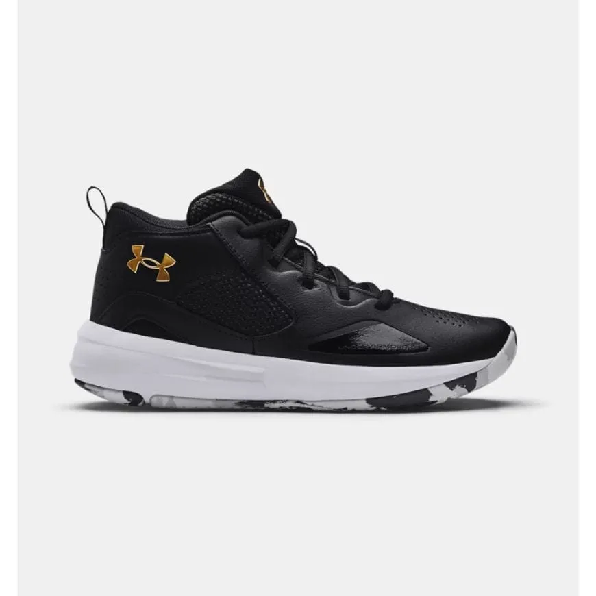 Under Armour Lockdown 5 Basketball Boys Basketball Shoes Black/White