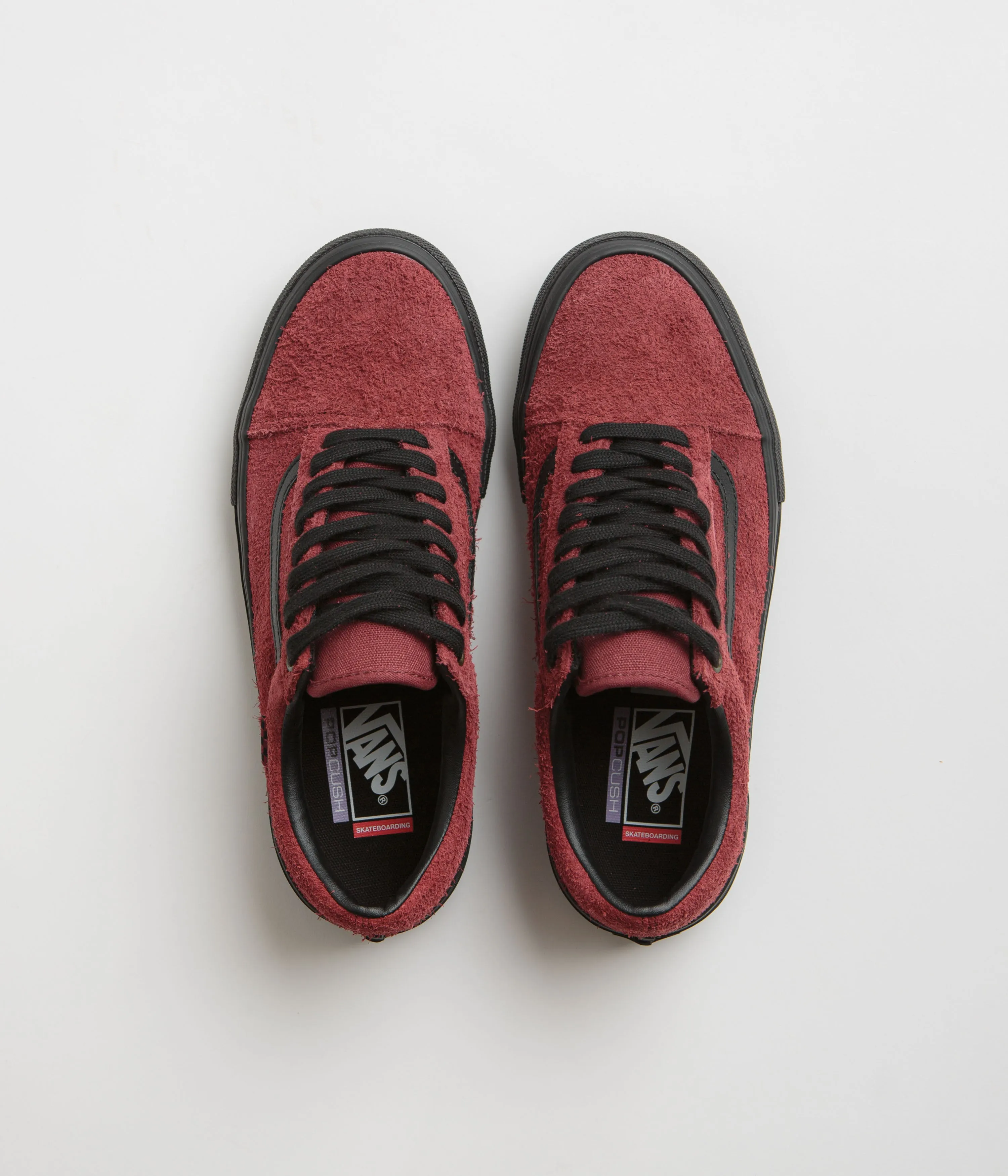 Vans Skate Old Skool Shoes - Hairy Suede Black / Burgundy