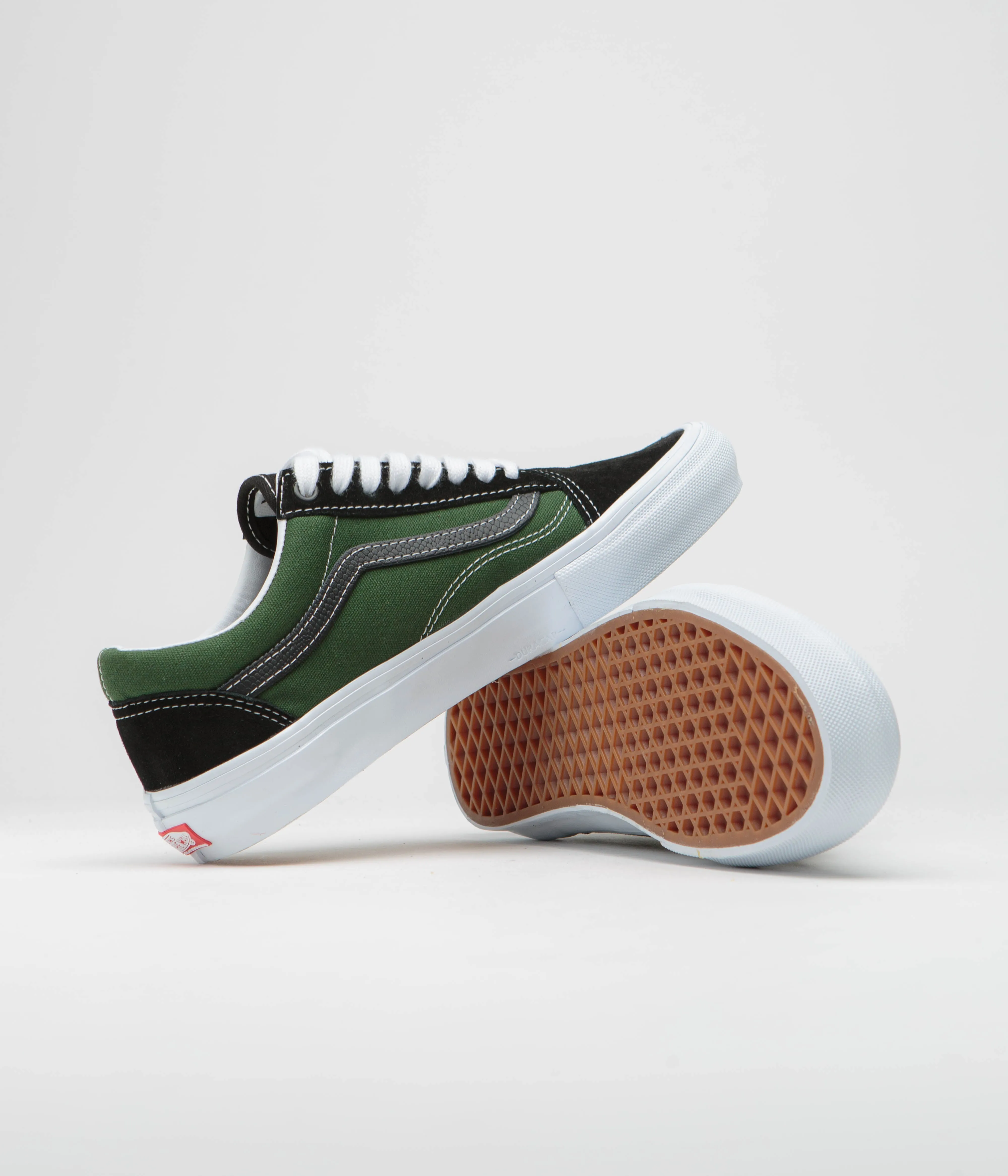 Vans Skate Old Skool Shoes - Safari Black / Greenery