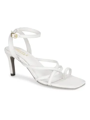 White PU Strappy Stiletto Sandals (TC-ST-1232-WHTPU)