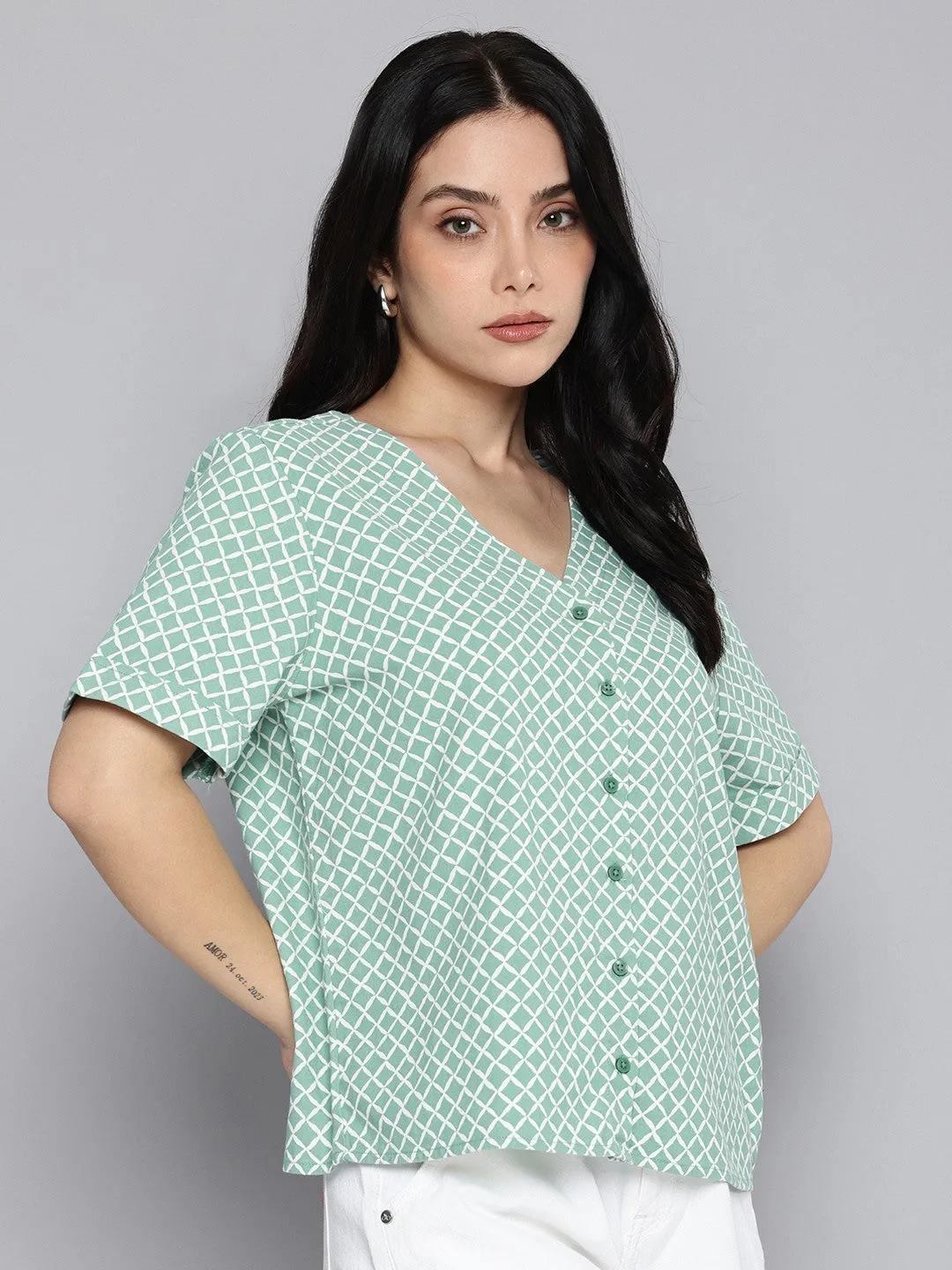 Women's Printed Regular Fit Shirt