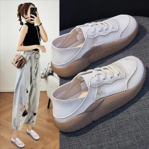 Women's Summer Mesh Breathable White Korean Canvas Shoes