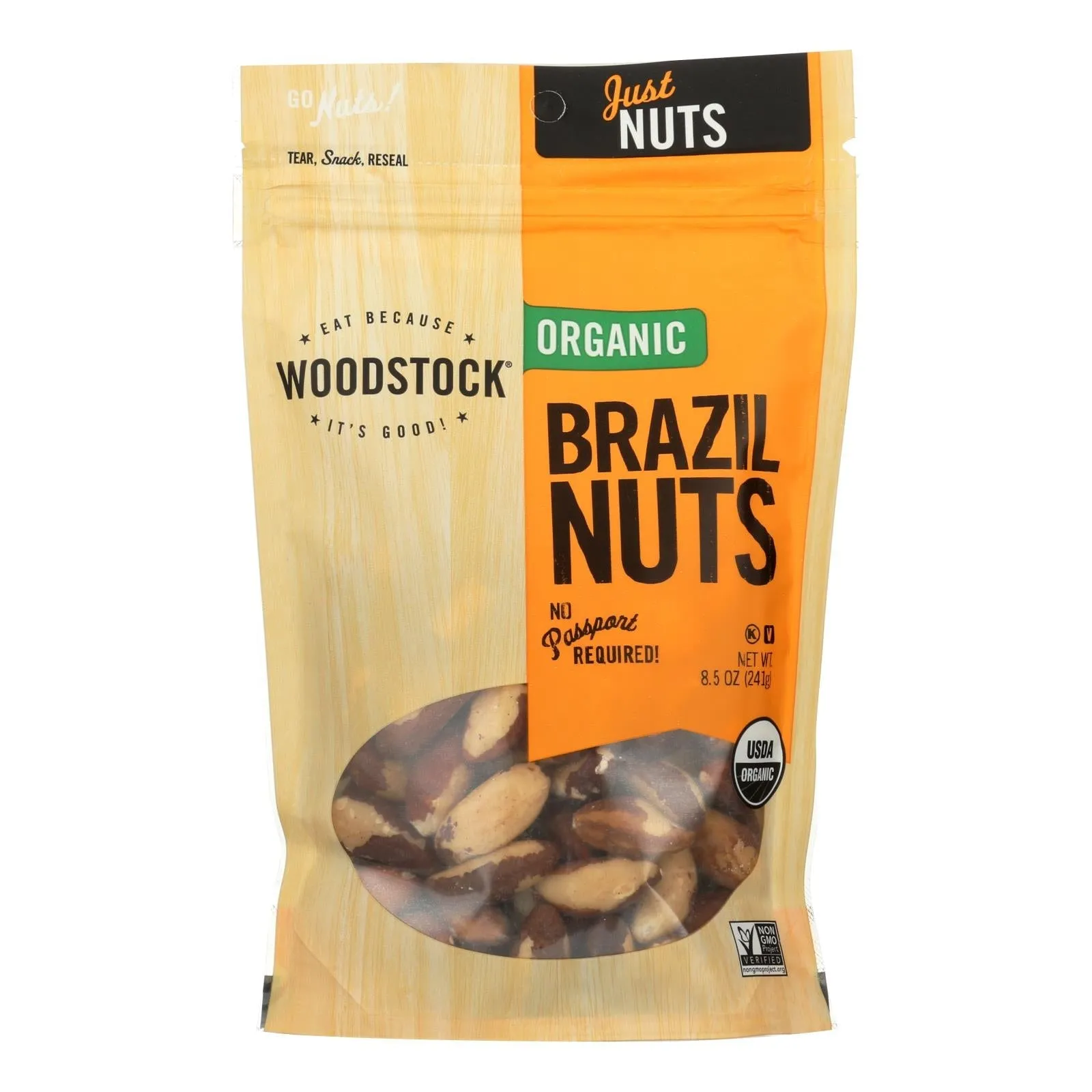 Woodstock Organic Brazil Nuts | 8.5 Oz., Pack of 8