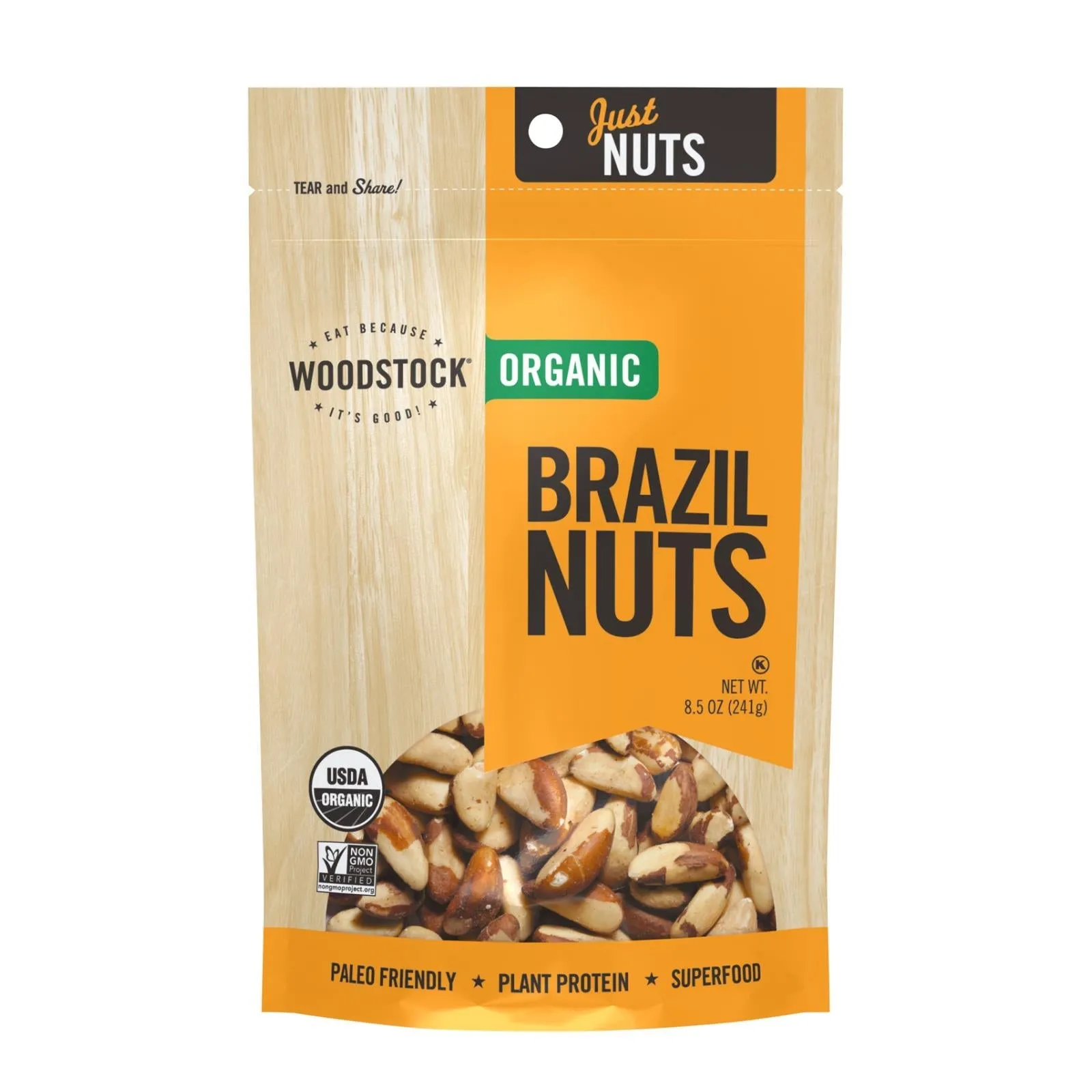 Woodstock Organic Brazil Nuts | 8.5 Oz., Pack of 8