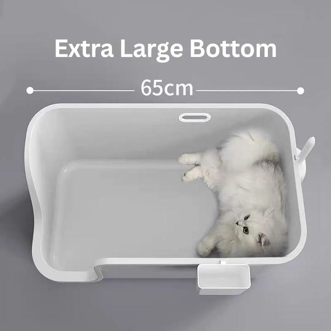 XXL Large Cat Litter Box for Large Cats with Scoop & Storage